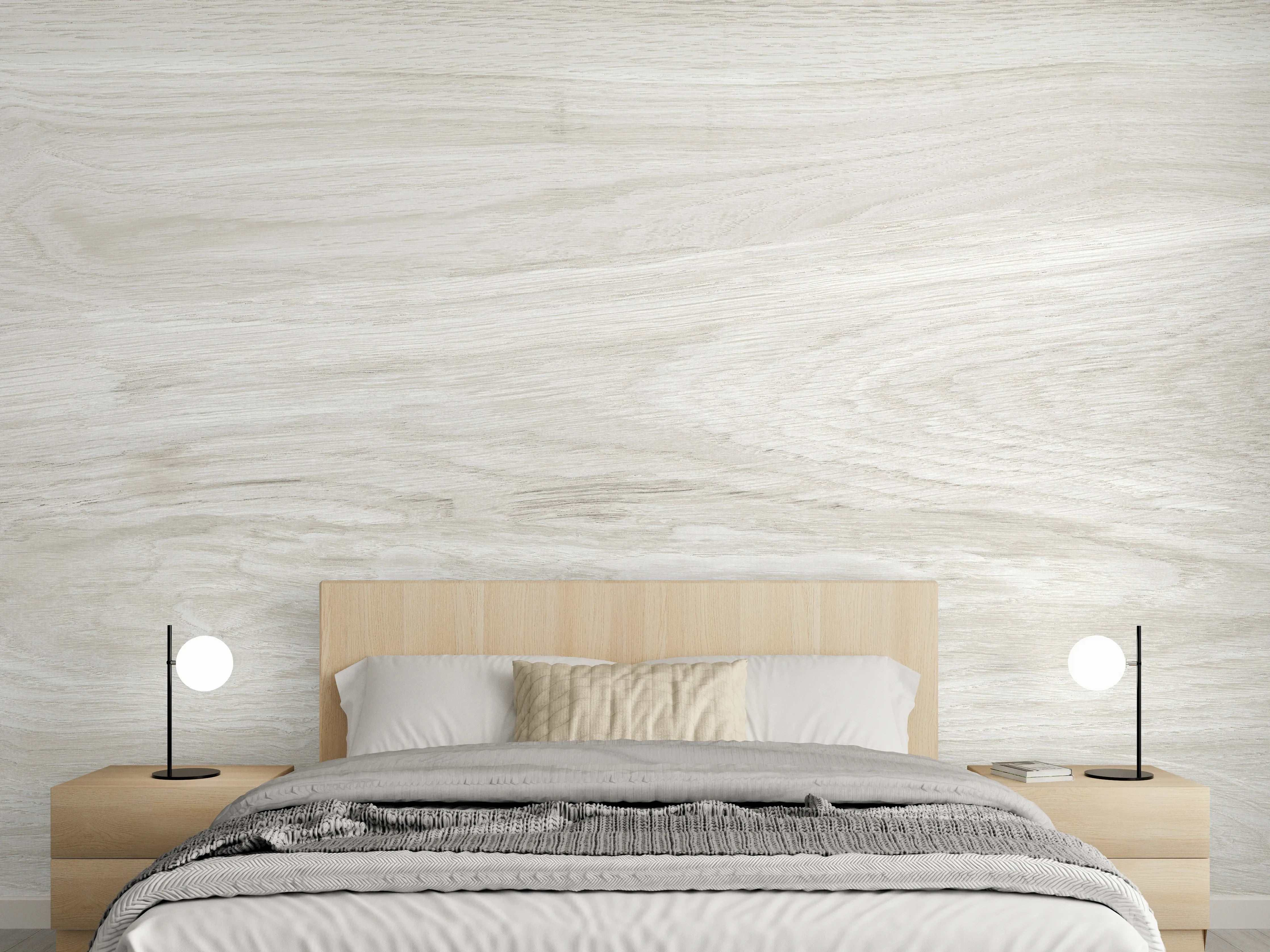 Wandverkleidung Schlafzimmer - Natürliches helles Holzmuster