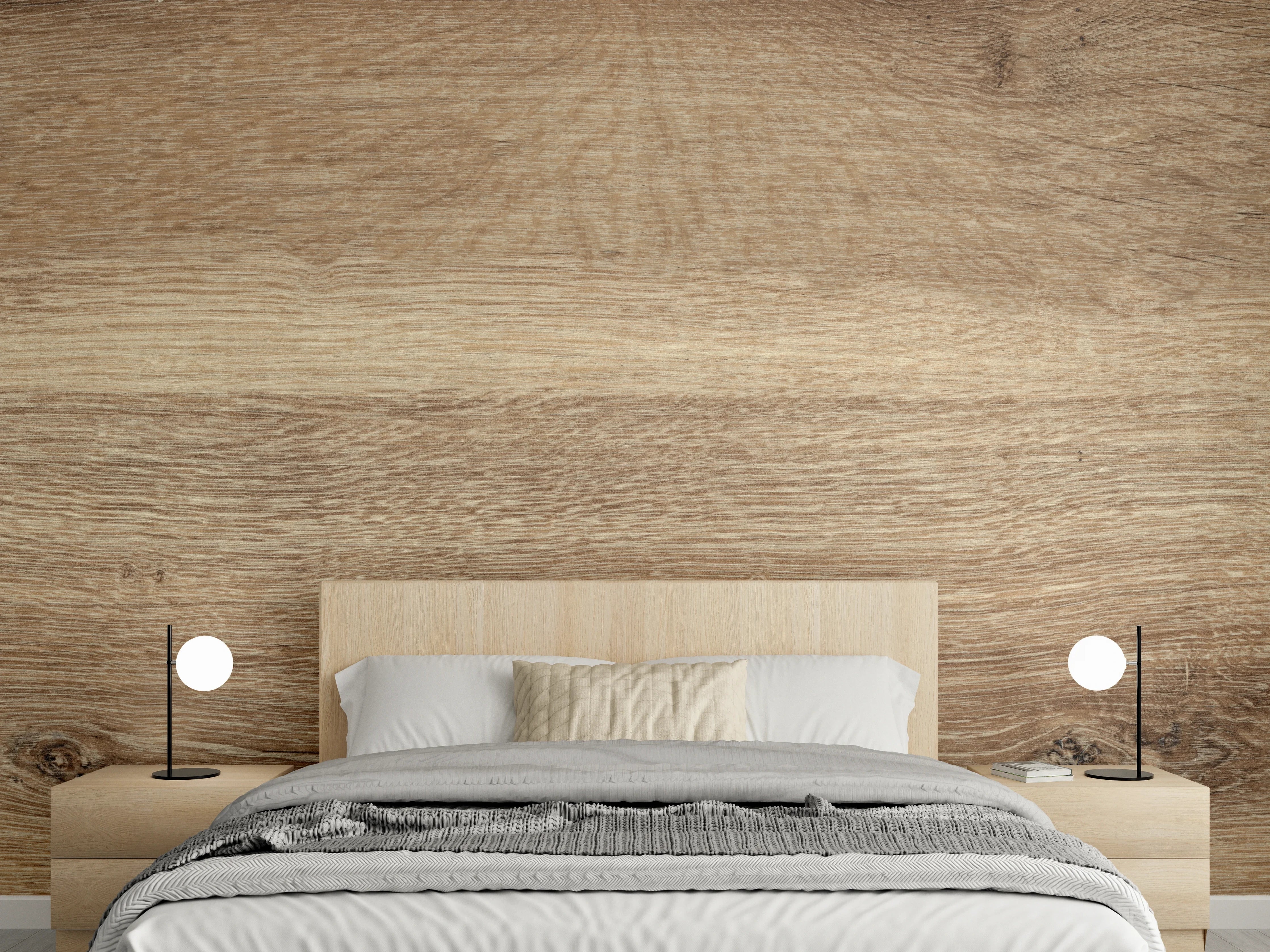 Wandverkleidung Schlafzimmer - Naturbraune Altholztextur 2