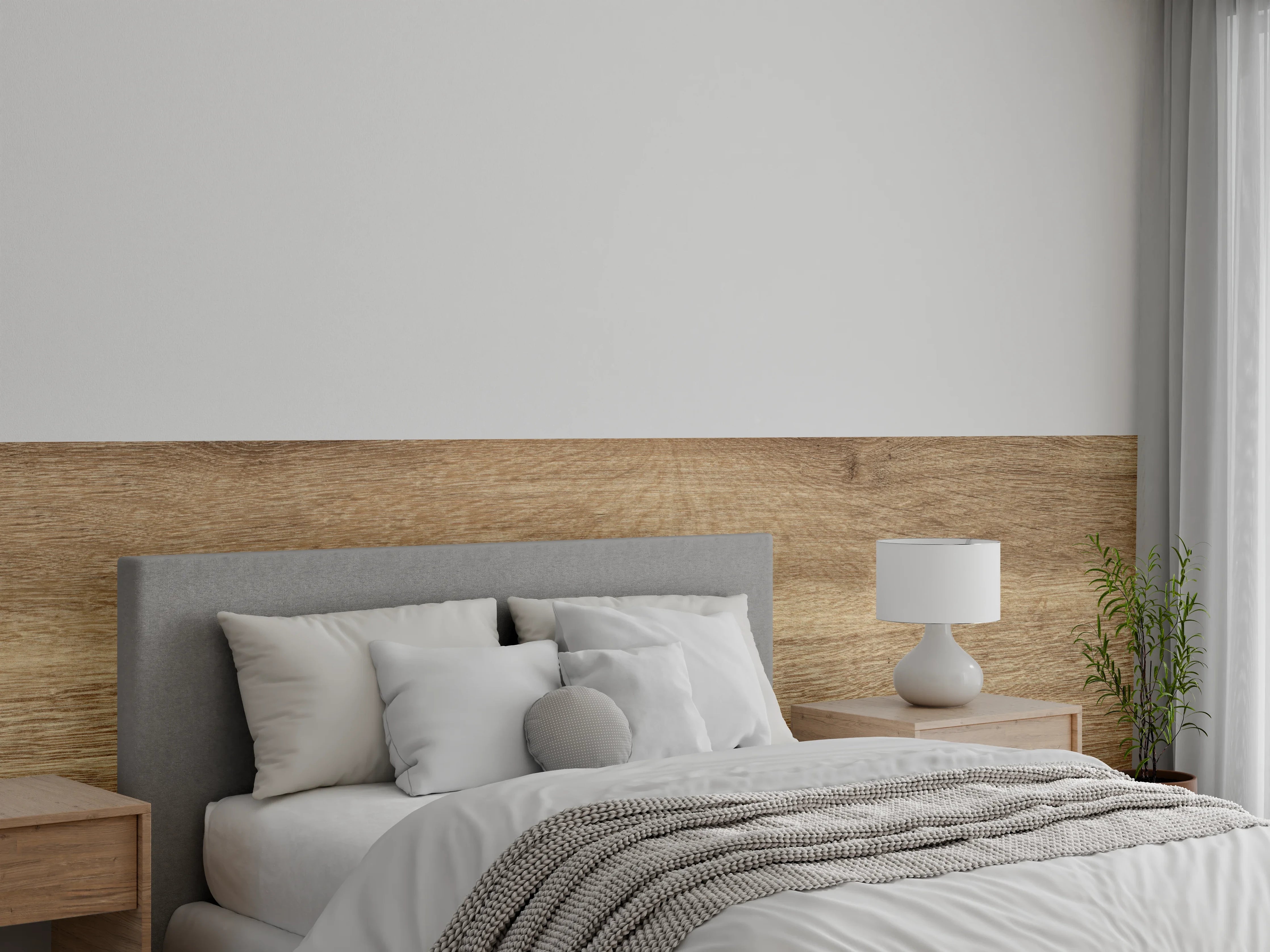 Wandverkleidung Schlafzimmer - Naturbraune Altholztextur 2