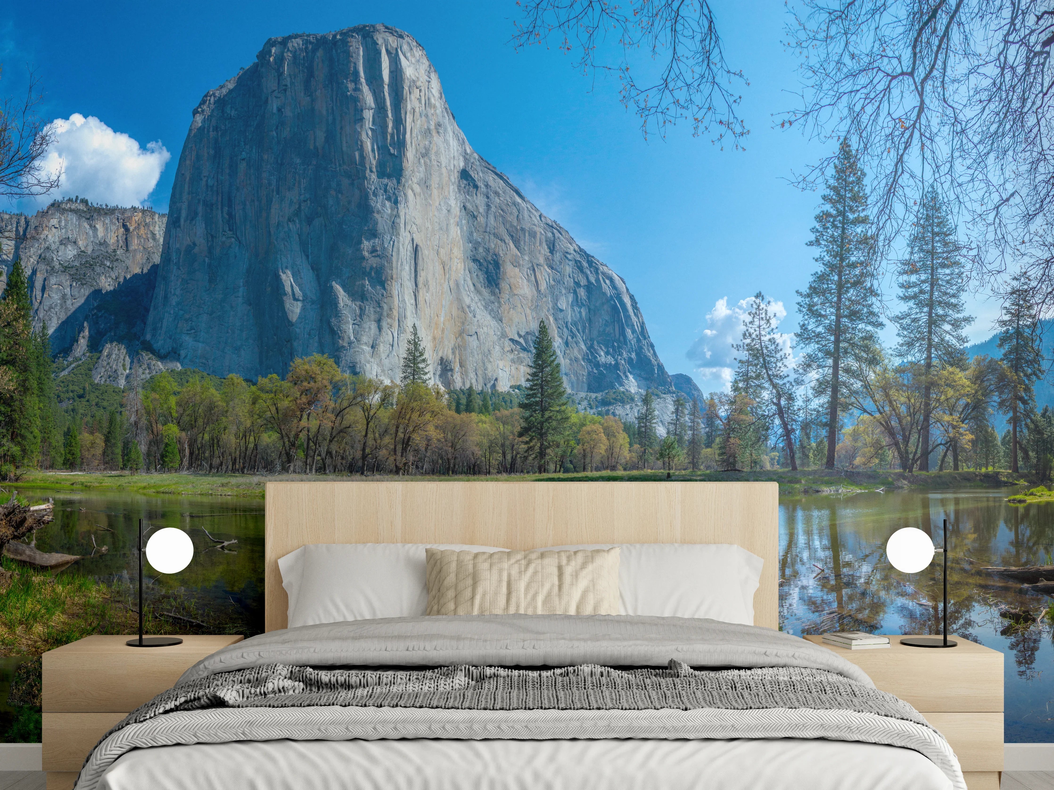 Wandverkleidung Schlafzimmer - Naturidyll Yosemite El Capitan Panorama