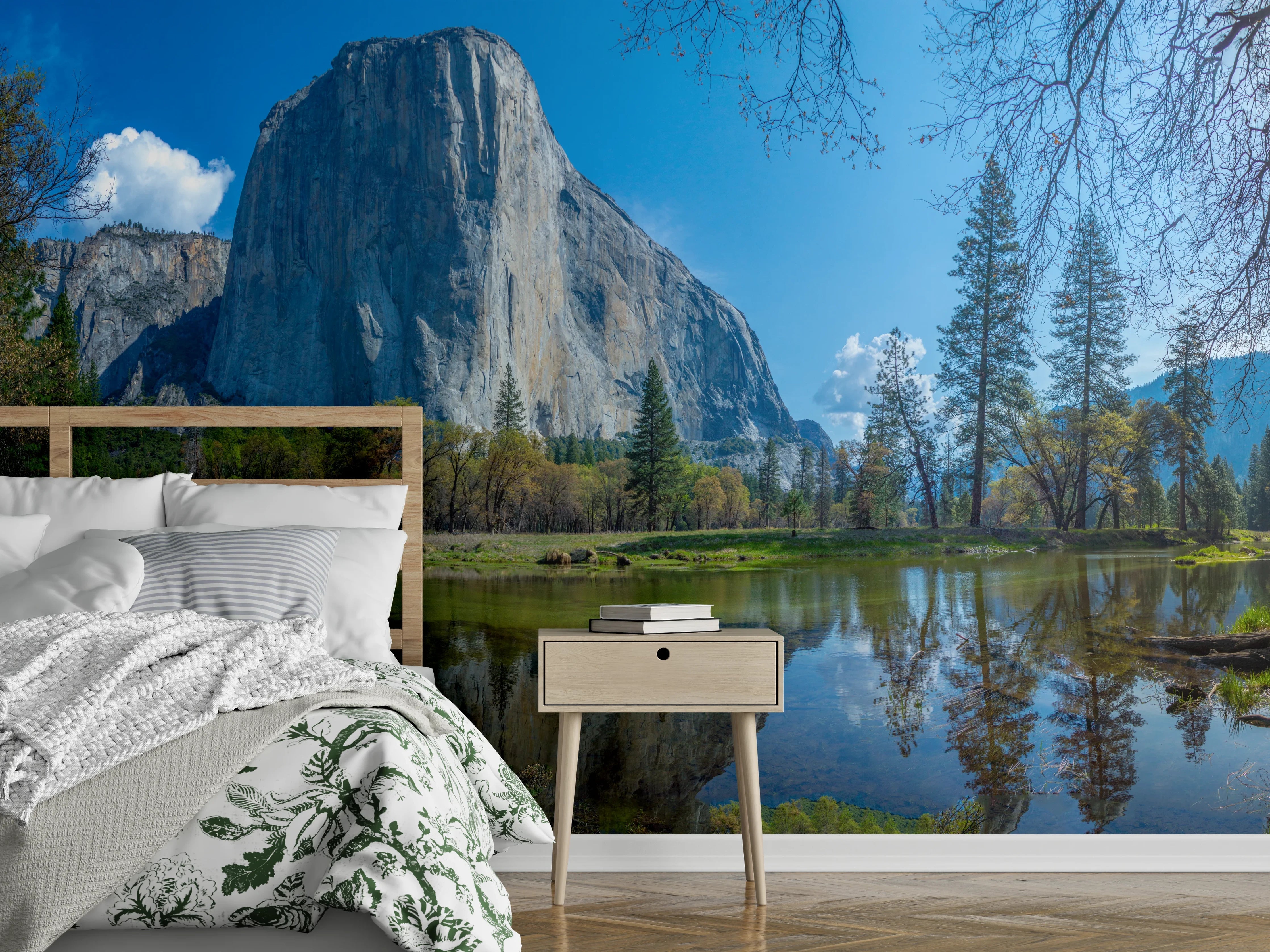 Wandverkleidung Schlafzimmer - Naturidyll Yosemite El Capitan Panorama