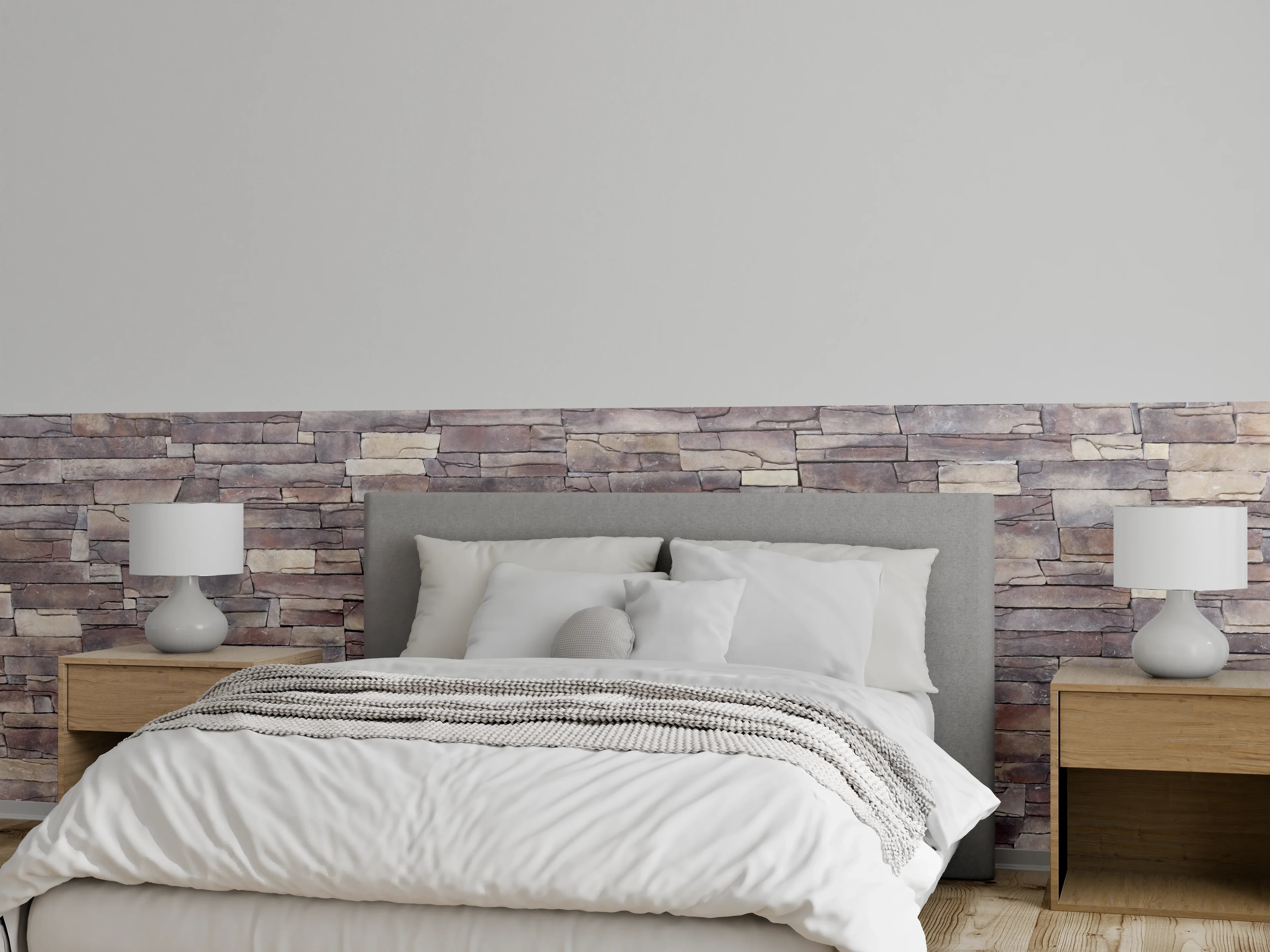 Wandverkleidung Schlafzimmer - Natursteinmauer aus Sandstein