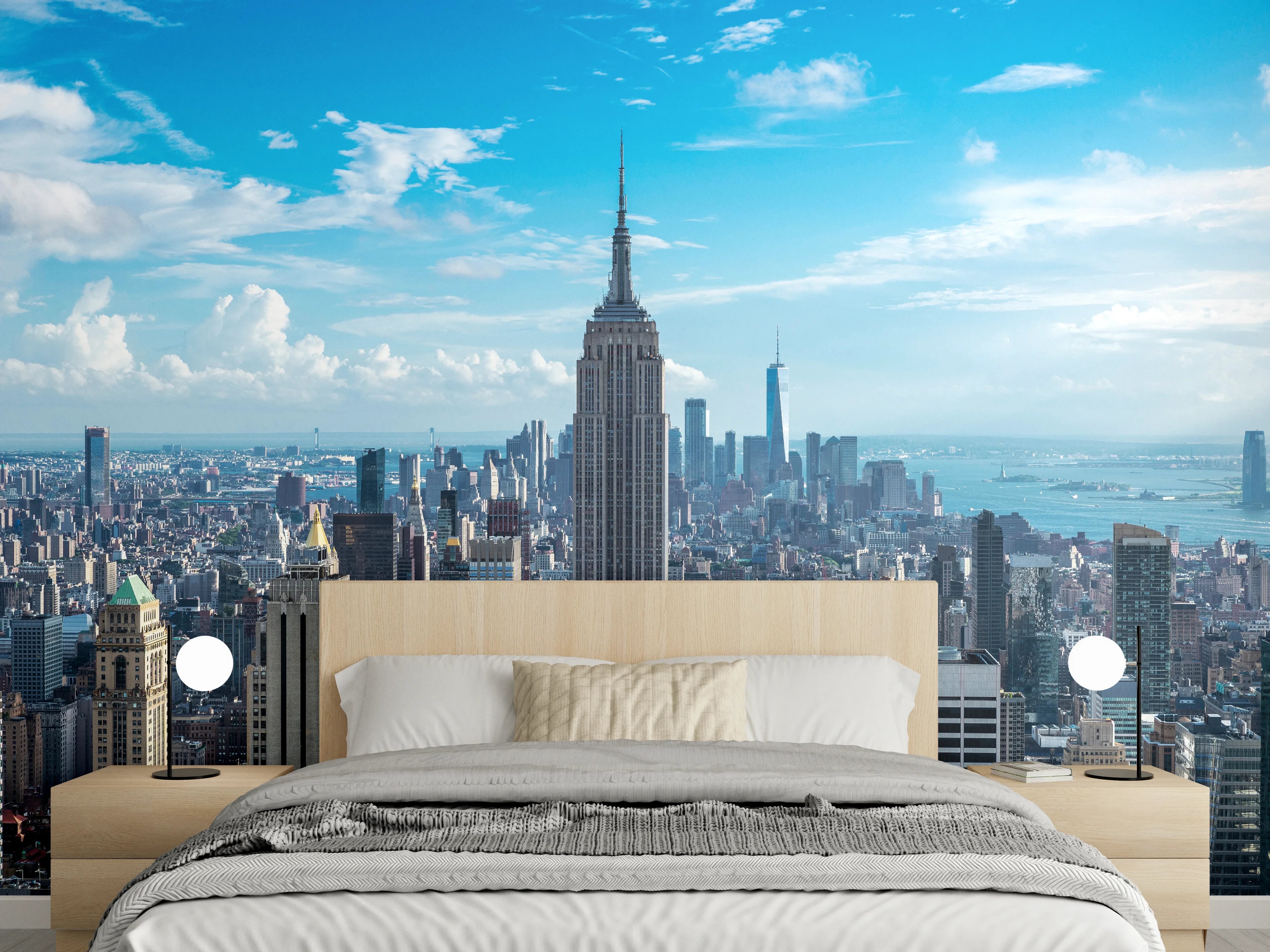 Wandverkleidung Schlafzimmer - New York Skyline Panorama Poster