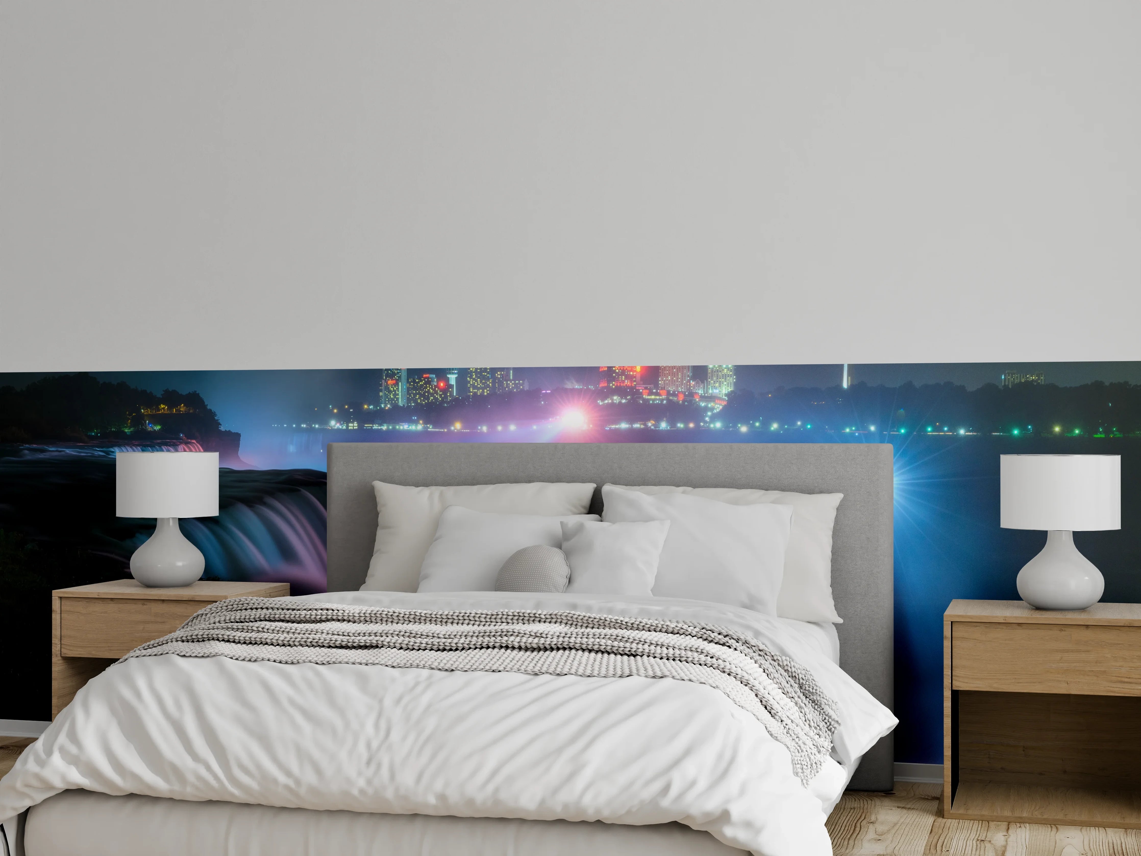 Wandverkleidung Schlafzimmer - Niagarafälle bei Nacht