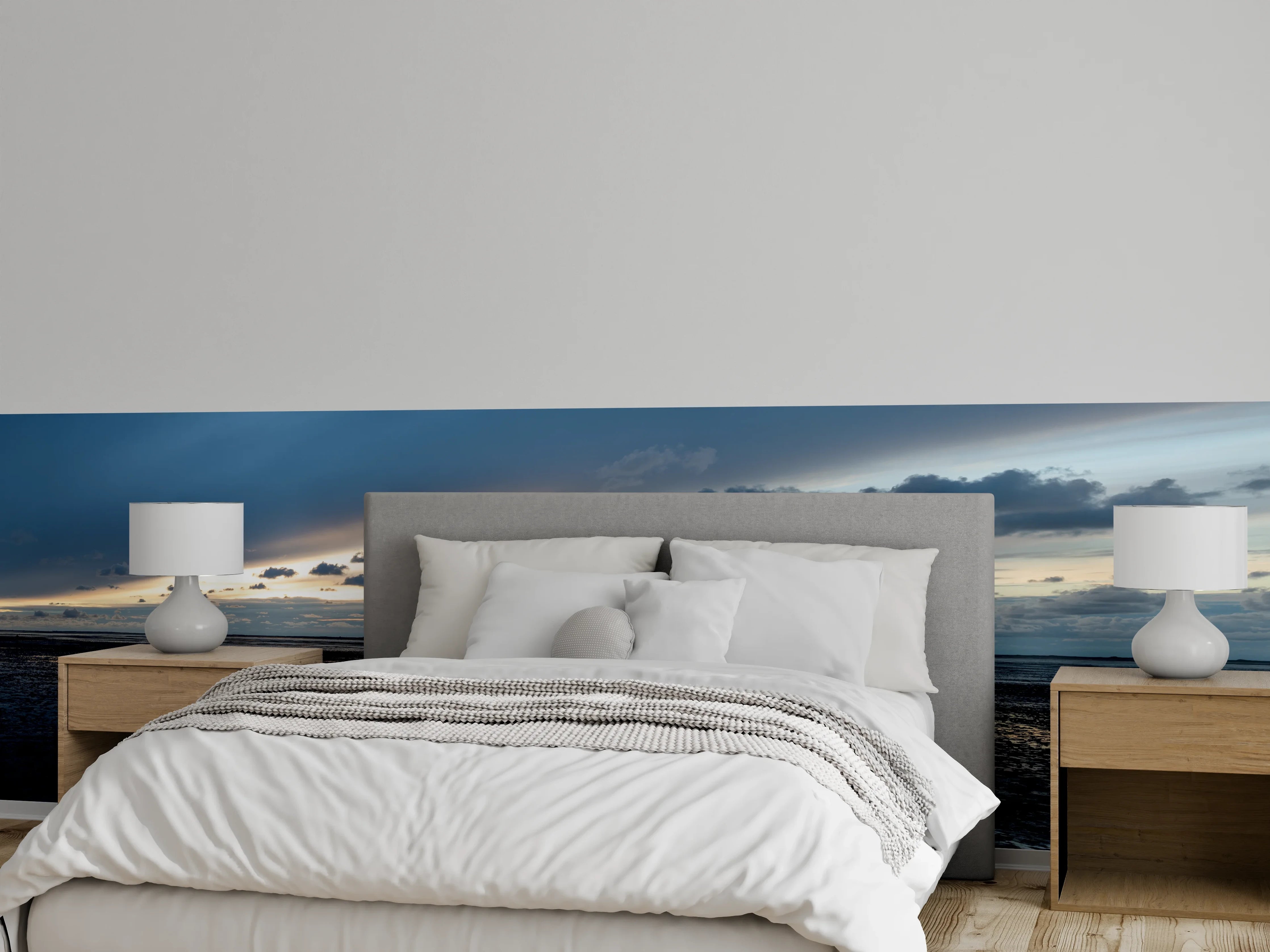 Wandverkleidung Schlafzimmer - Nordsee Wattlandschaft bei Sonnenuntergang