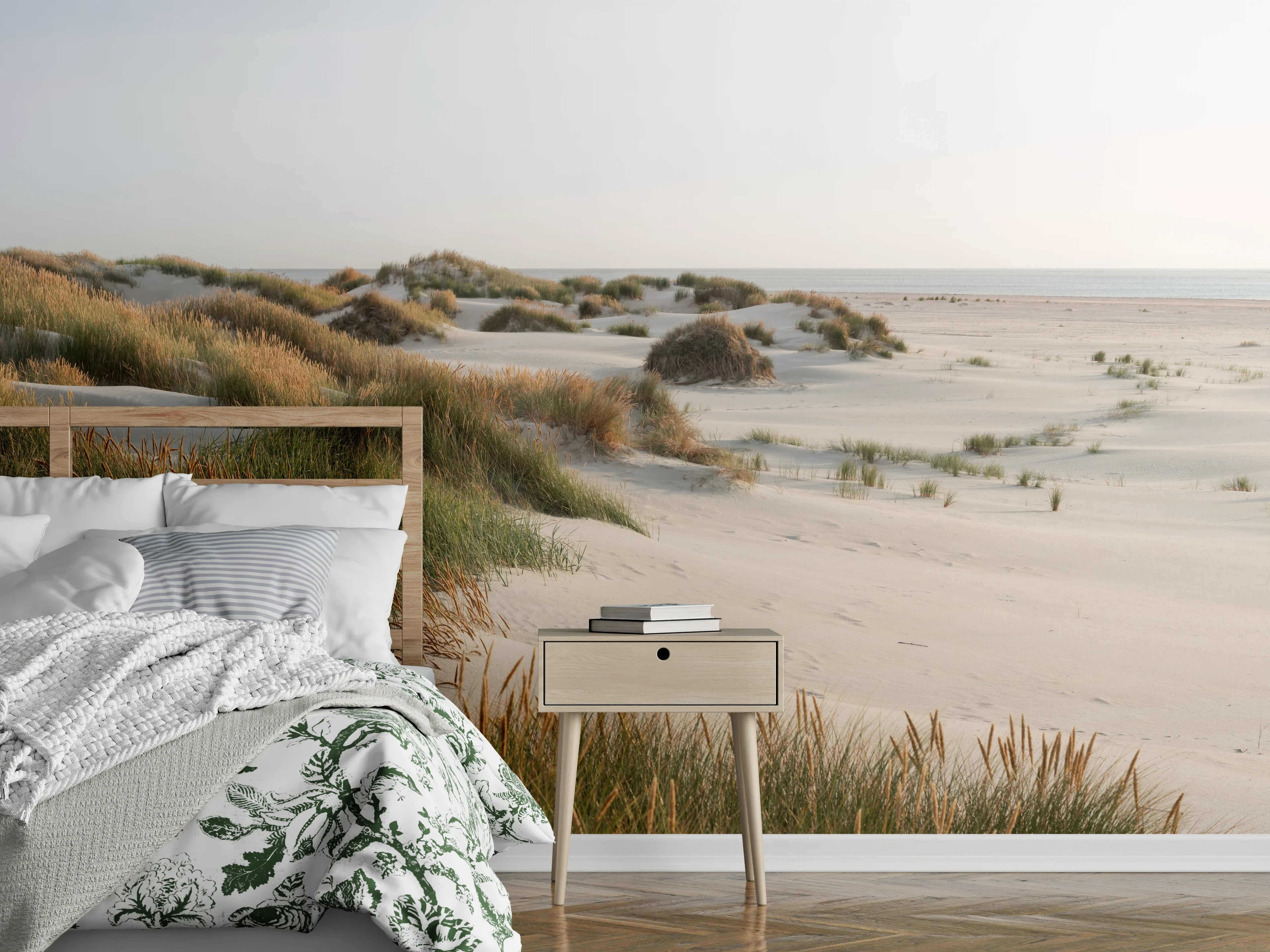 Wandverkleidung Schlafzimmer - Nordseestrand mit Dünenlandschaft