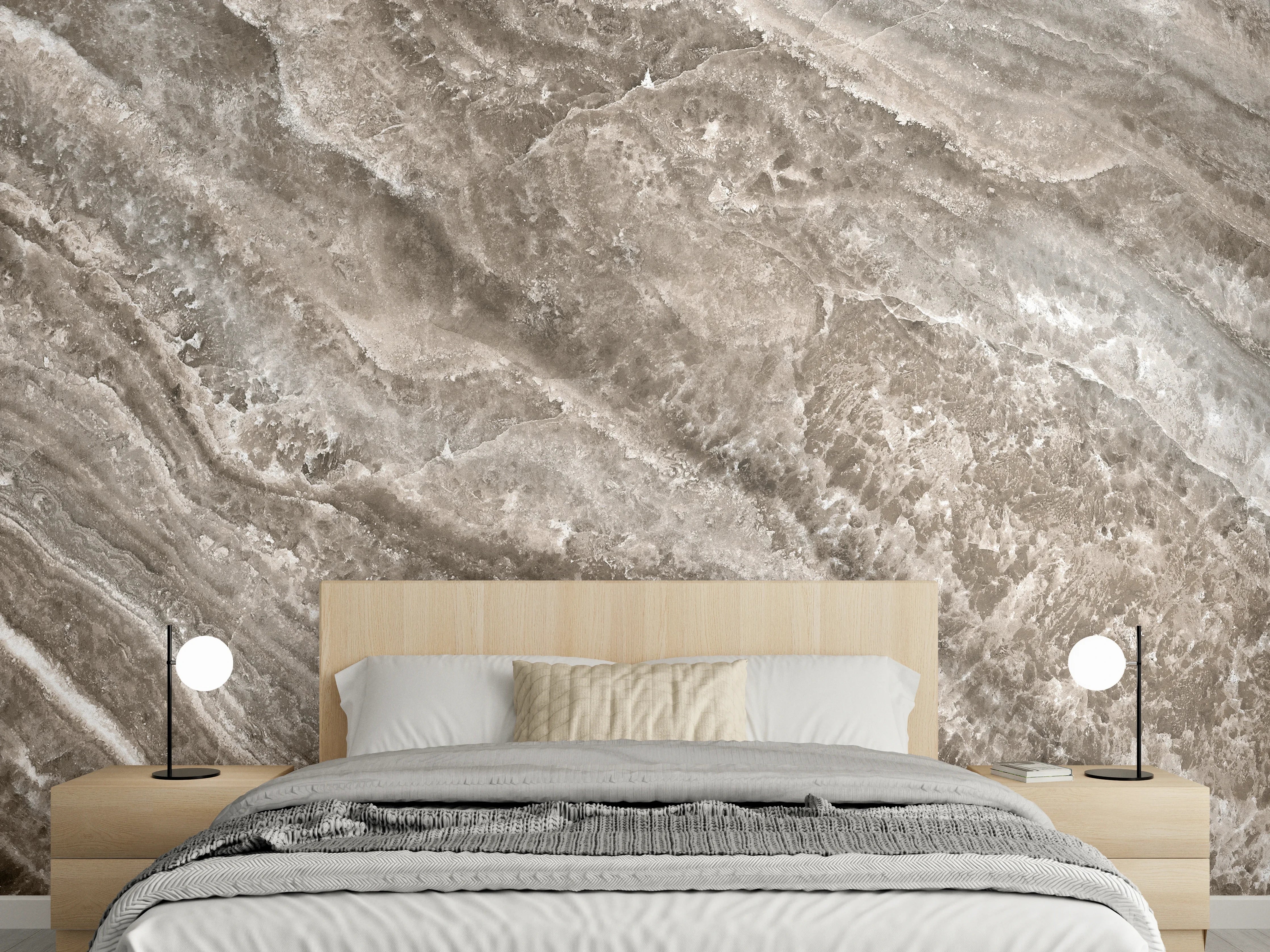 Wandverkleidung Schlafzimmer - Onyx Marmortextur