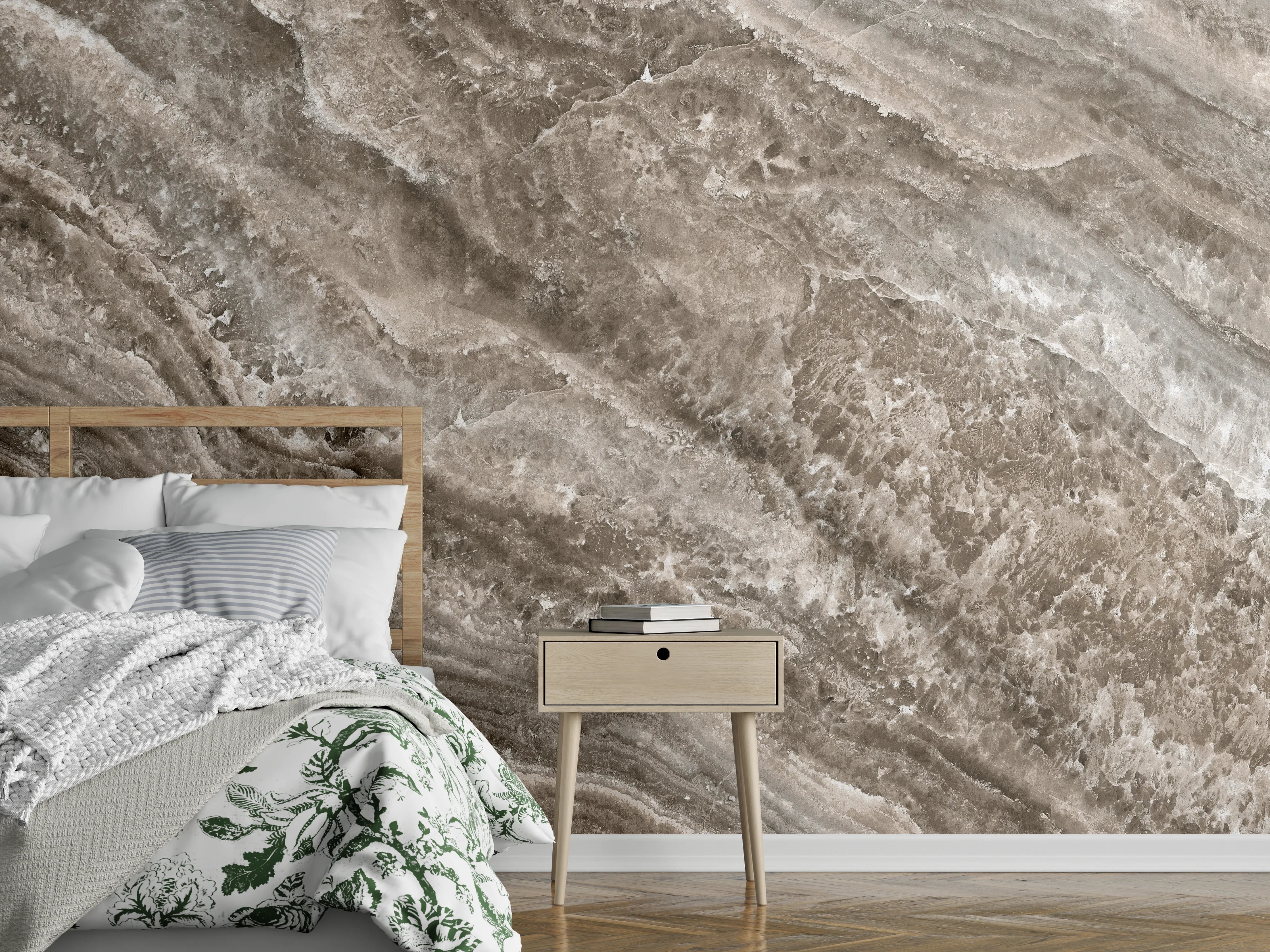 Wandverkleidung Schlafzimmer - Onyx Marmortextur