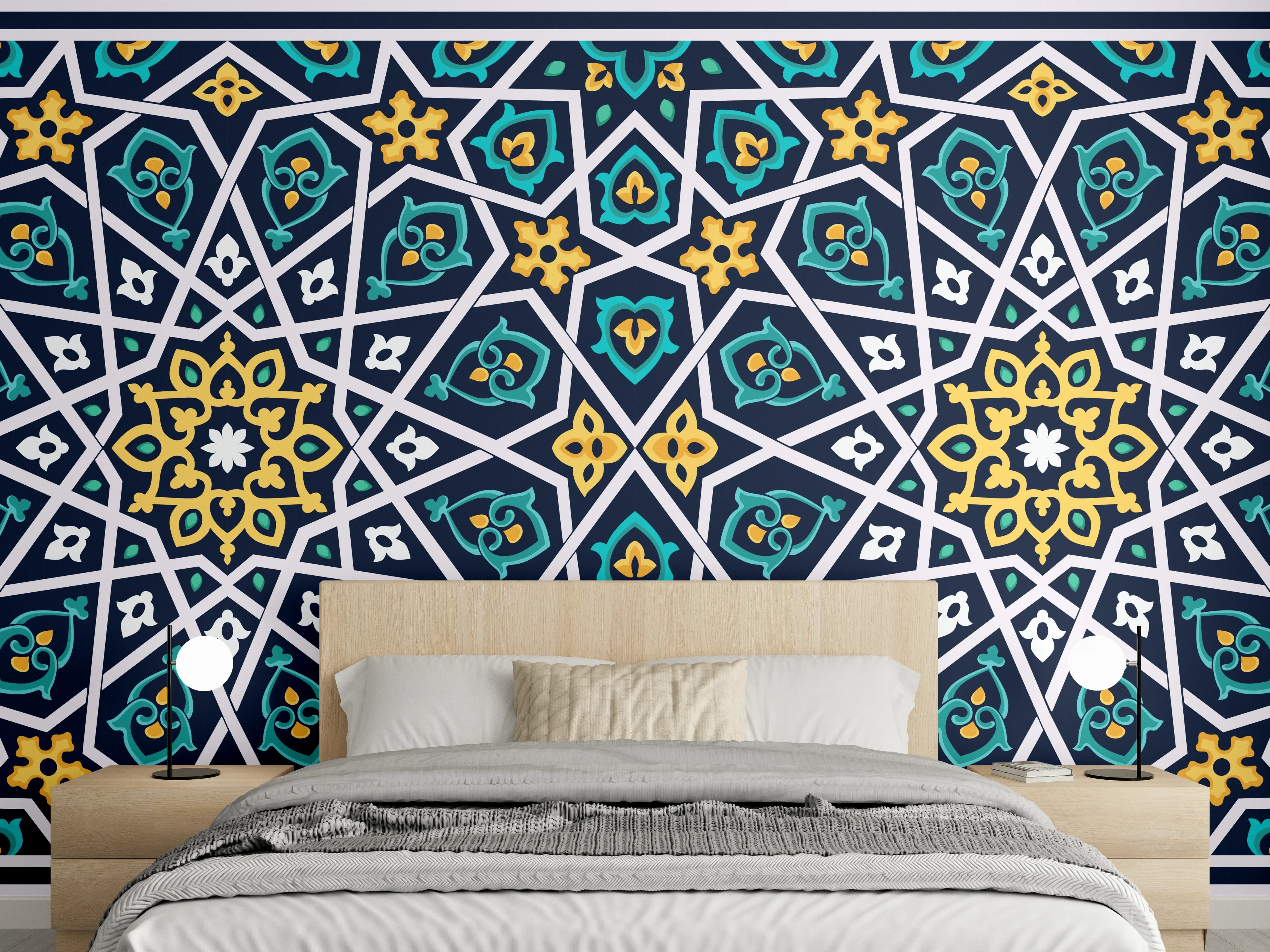 Wandverkleidung Schlafzimmer - Orientalische Sternstruktur
