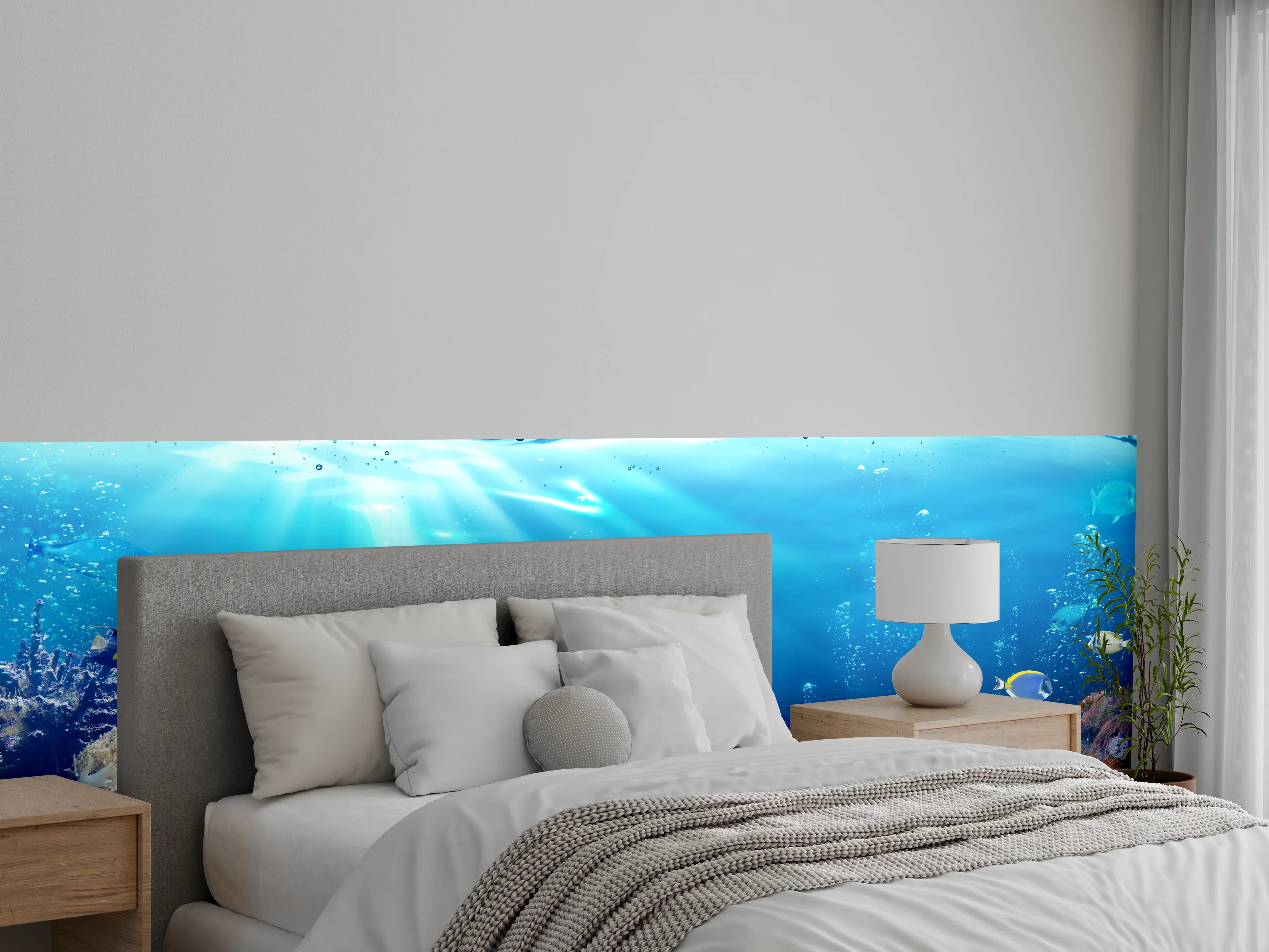 Wandverkleidung Schlafzimmer - Ozeantiere - Unterwasser
