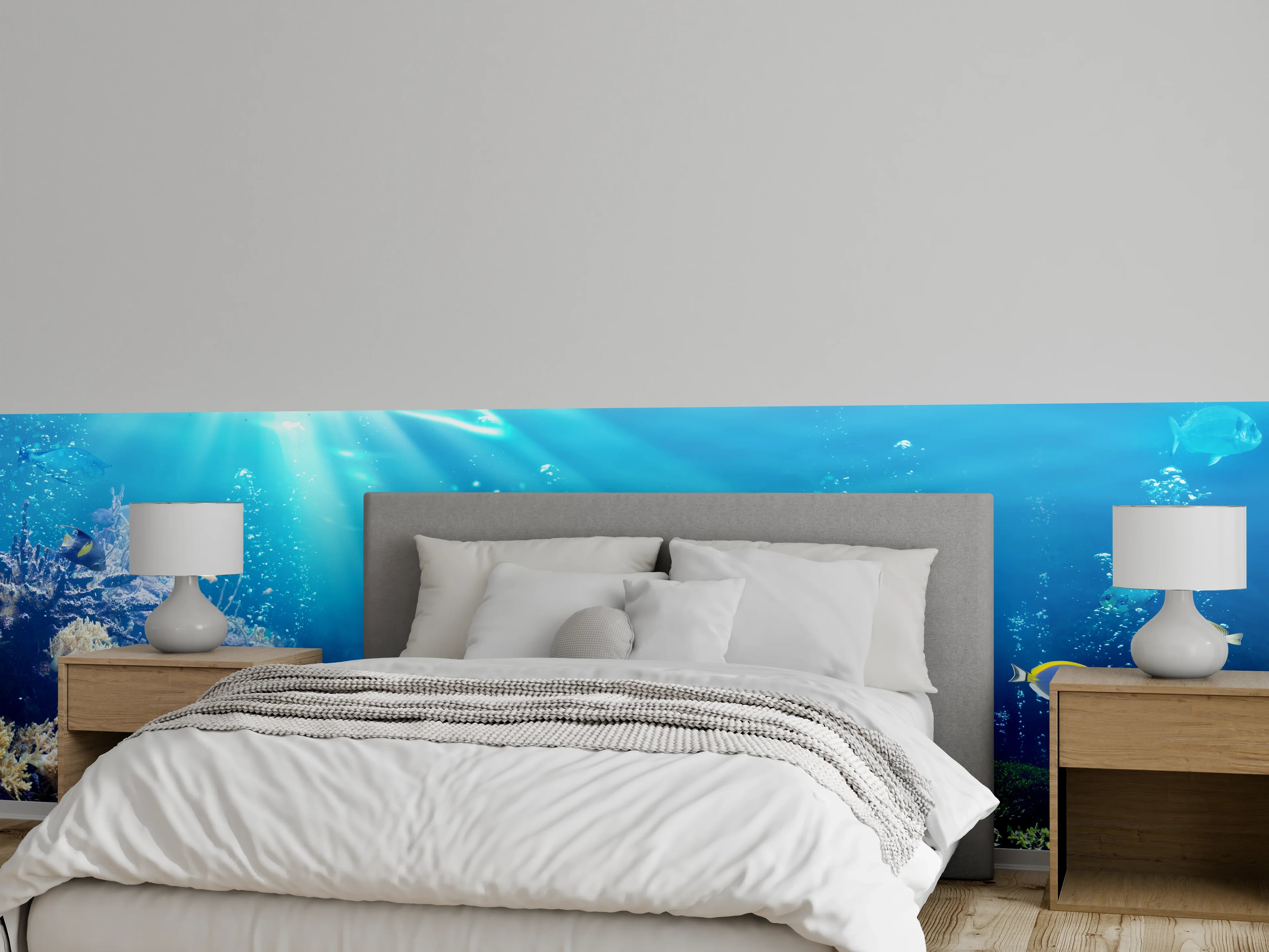 Wandverkleidung Schlafzimmer - Ozeantiere - Unterwasser