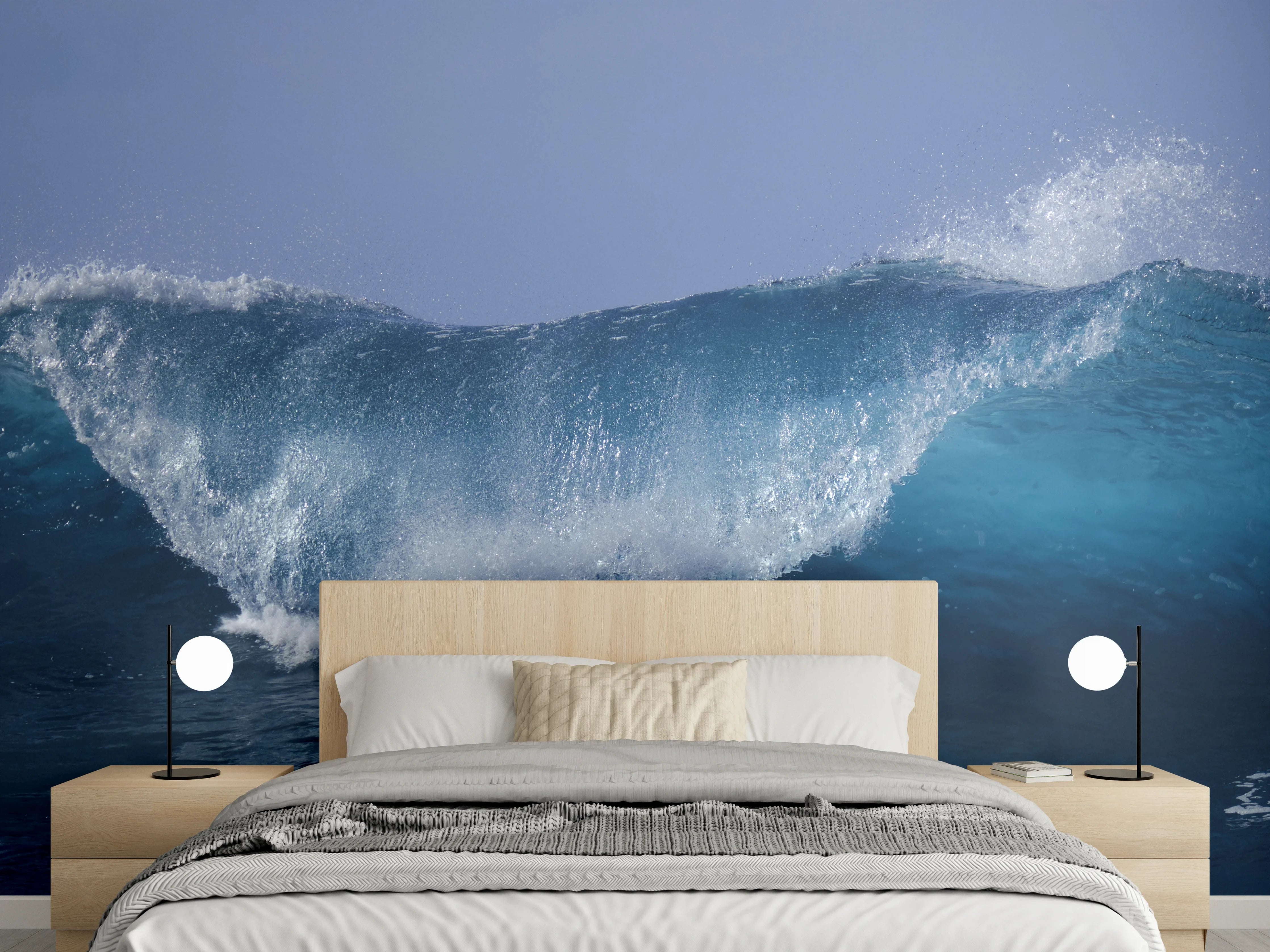 Wandverkleidung Schlafzimmer - Ozeanwelle Fotomotiv für Wanddeko
