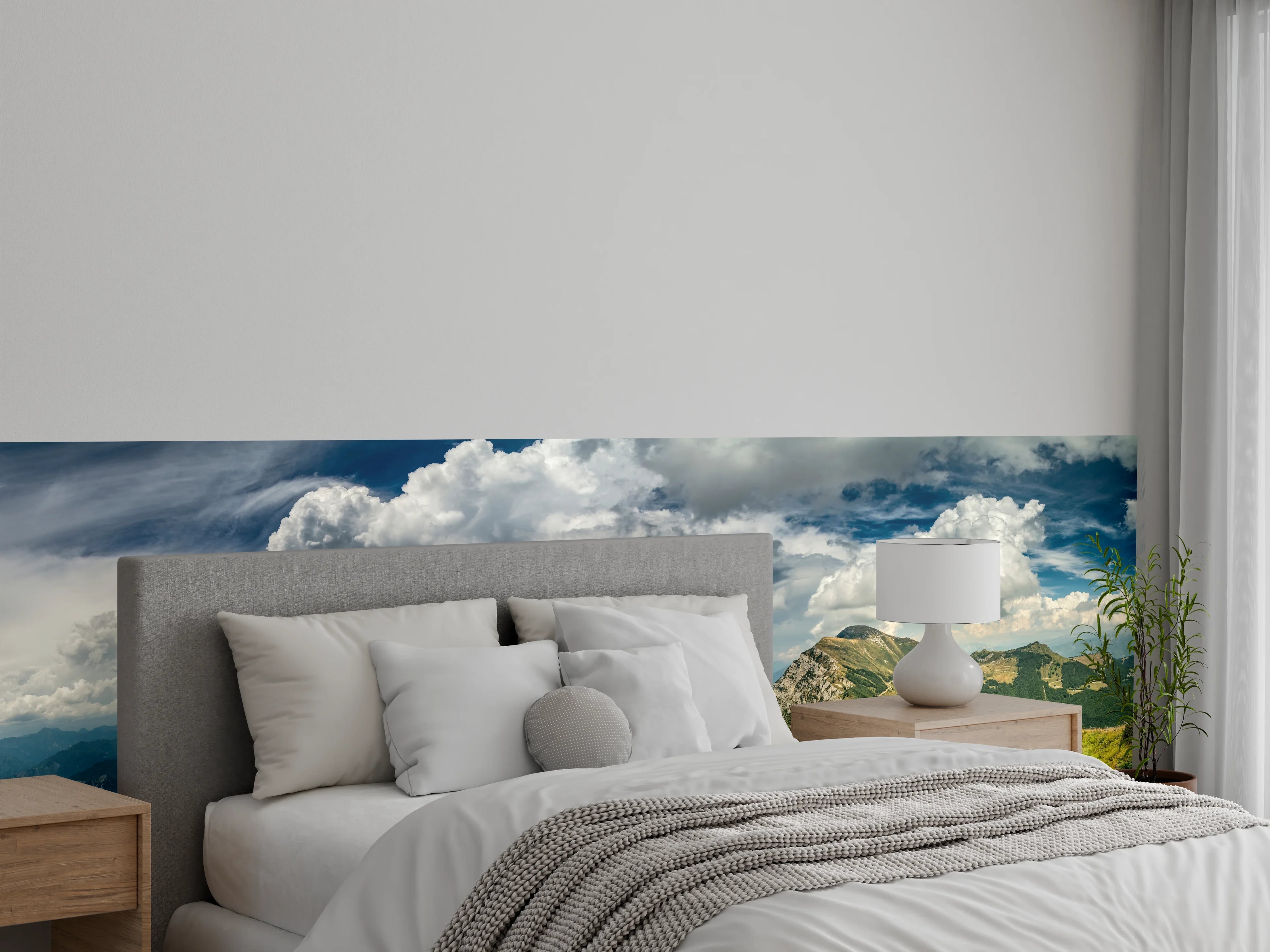 Wandverkleidung Schlafzimmer - Panorama Alpen Blick See Berge