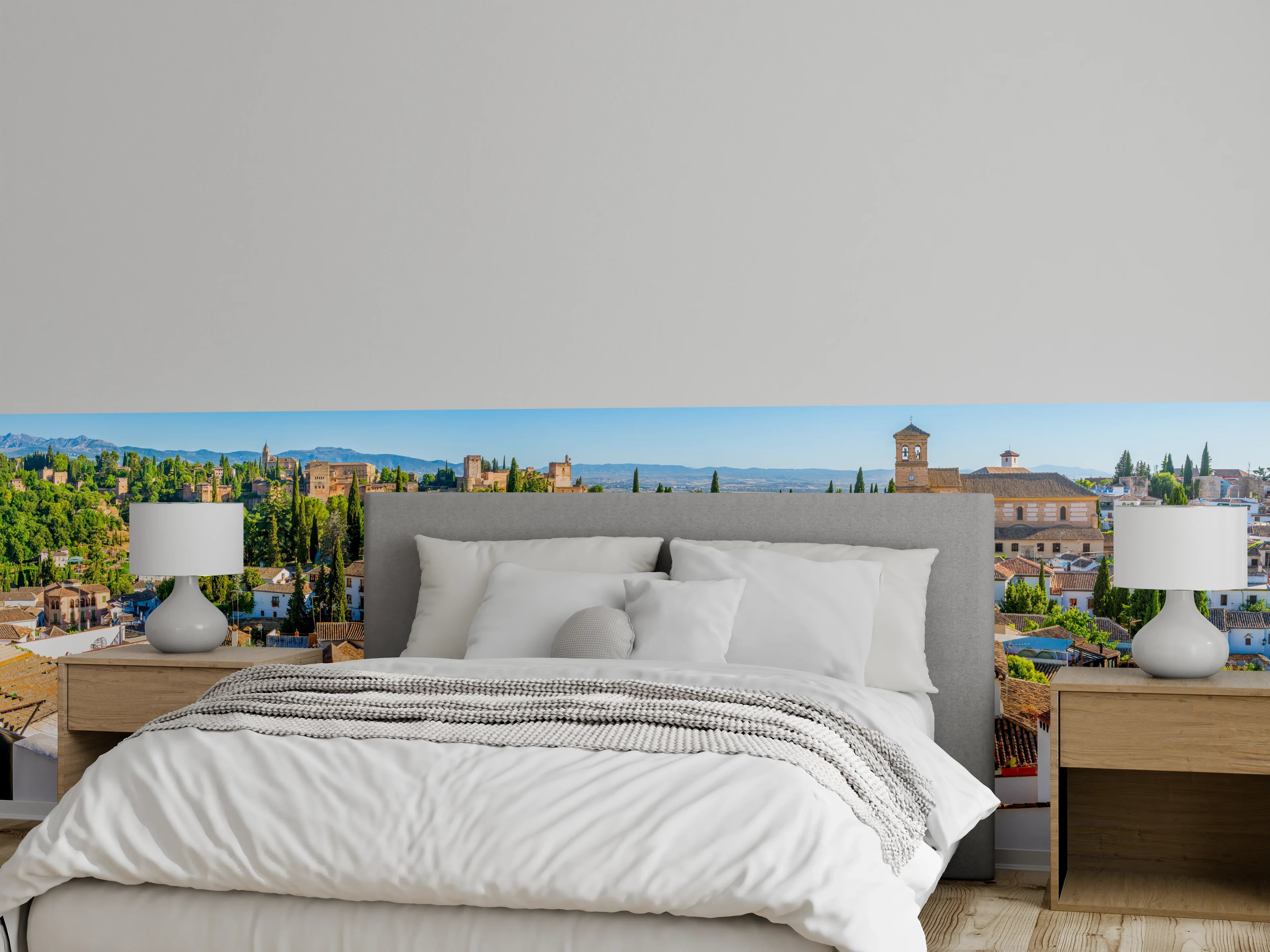 Wandverkleidung Schlafzimmer - Panorama Granada: Spanische Altstadt im Sonnenschein