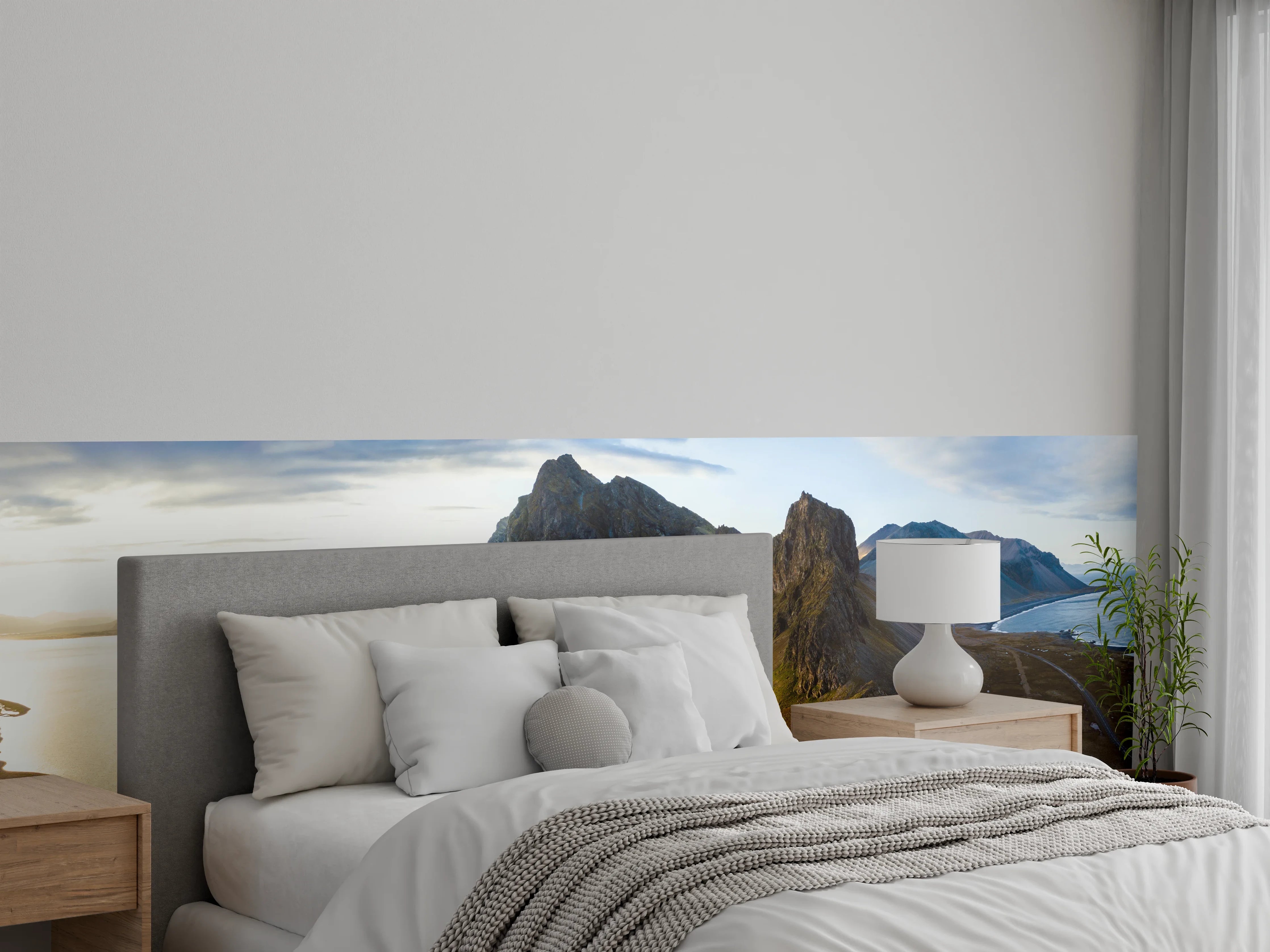 Wandverkleidung Schlafzimmer - Panorama Island Berglandschaft