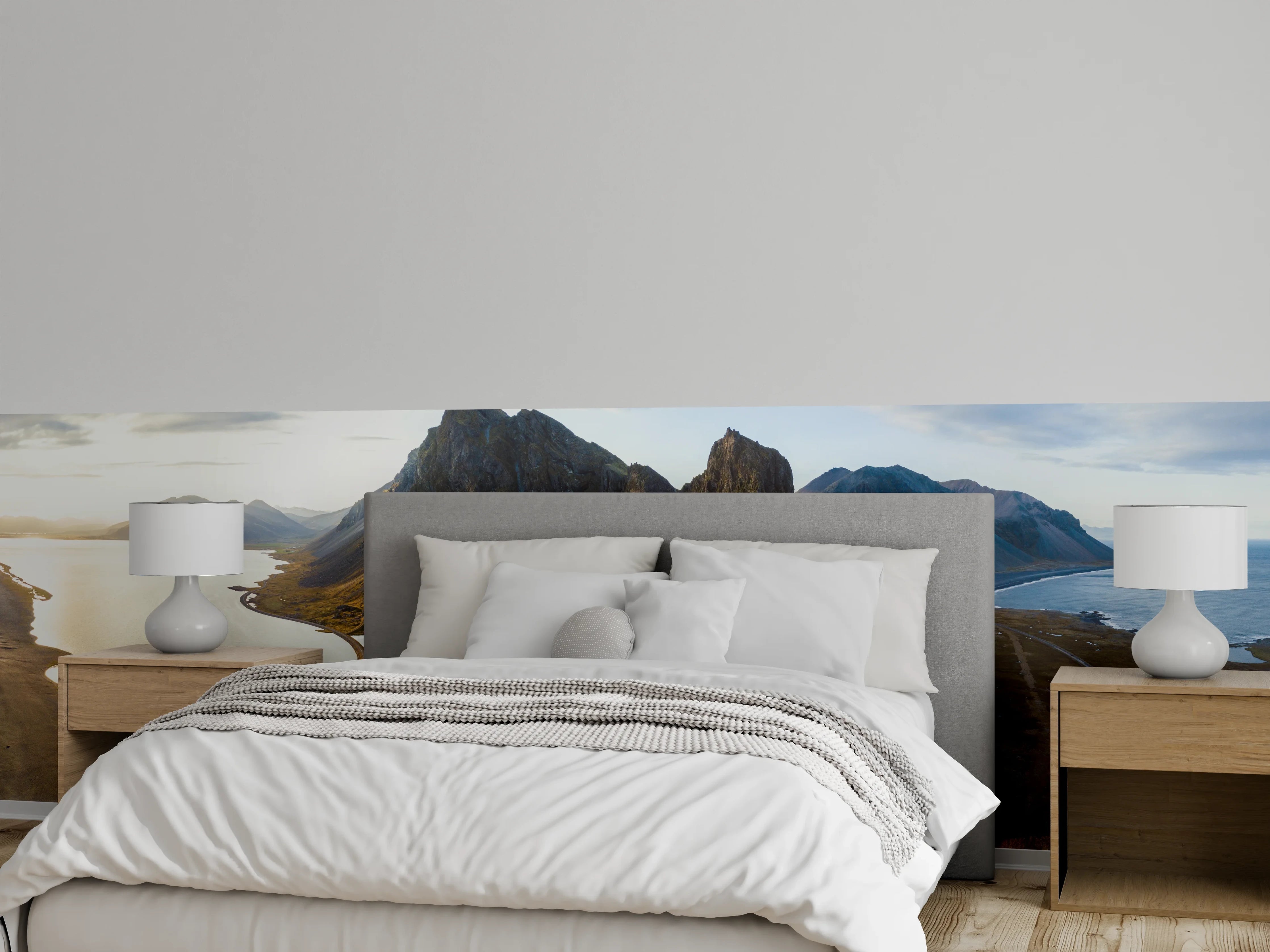 Wandverkleidung Schlafzimmer - Panorama Island Berglandschaft