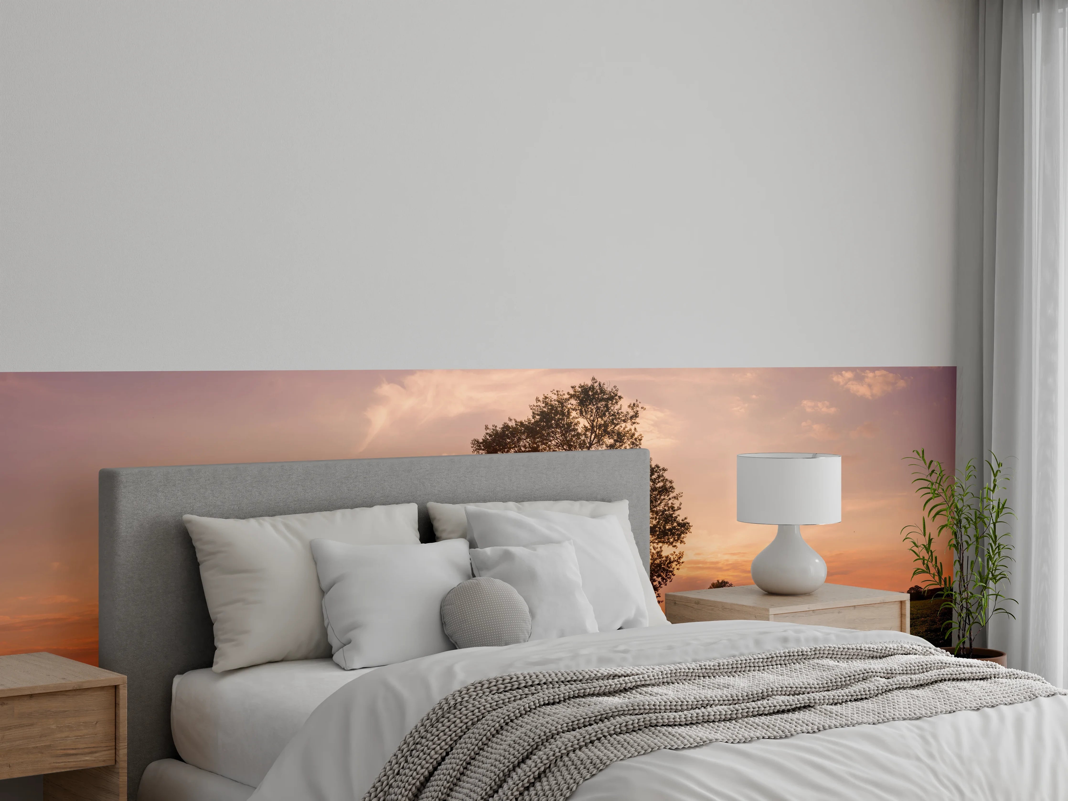 Wandverkleidung Schlafzimmer - Panorama Landleben Feldweg