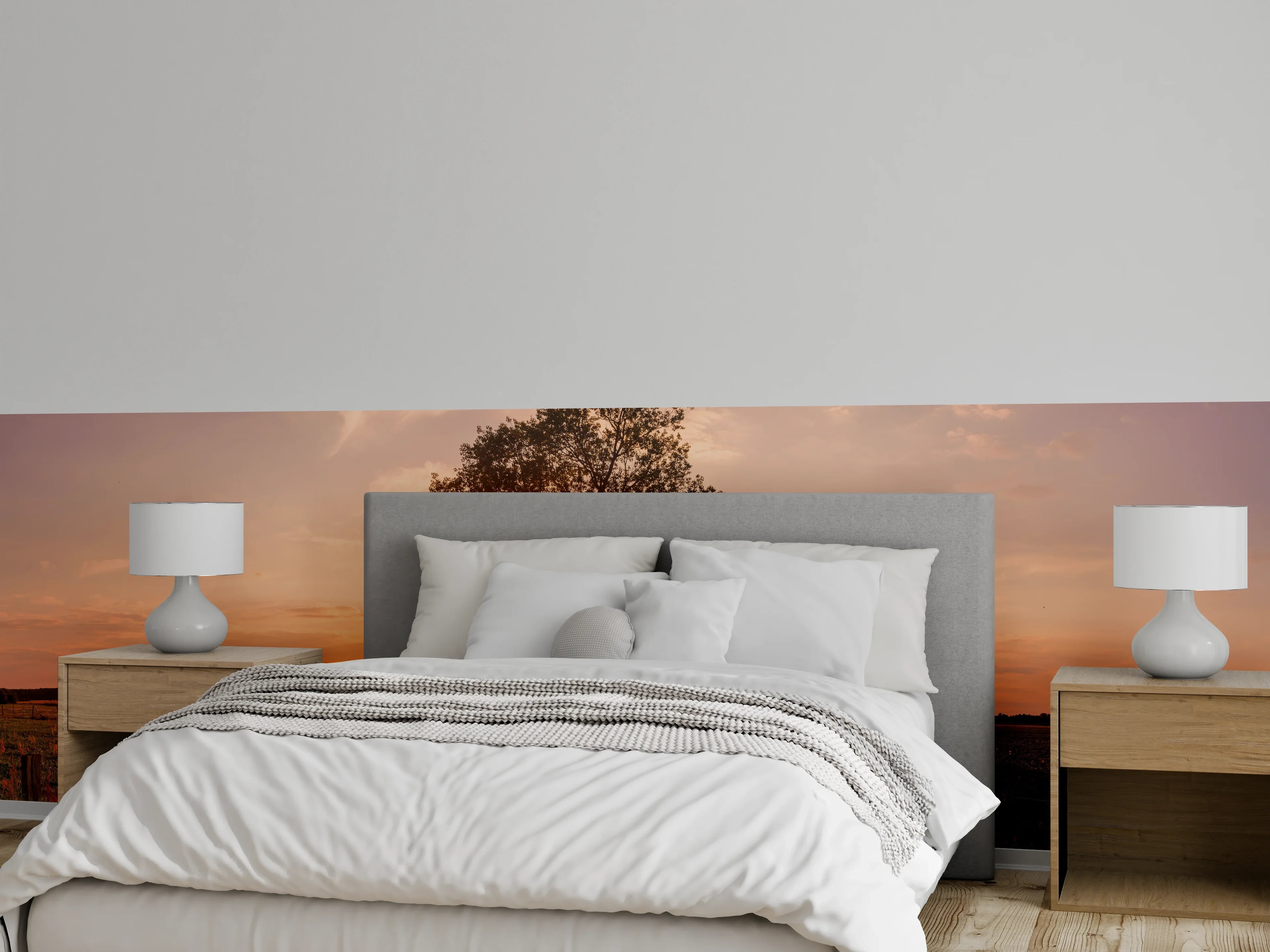 Wandverkleidung Schlafzimmer - Panorama Landleben Feldweg