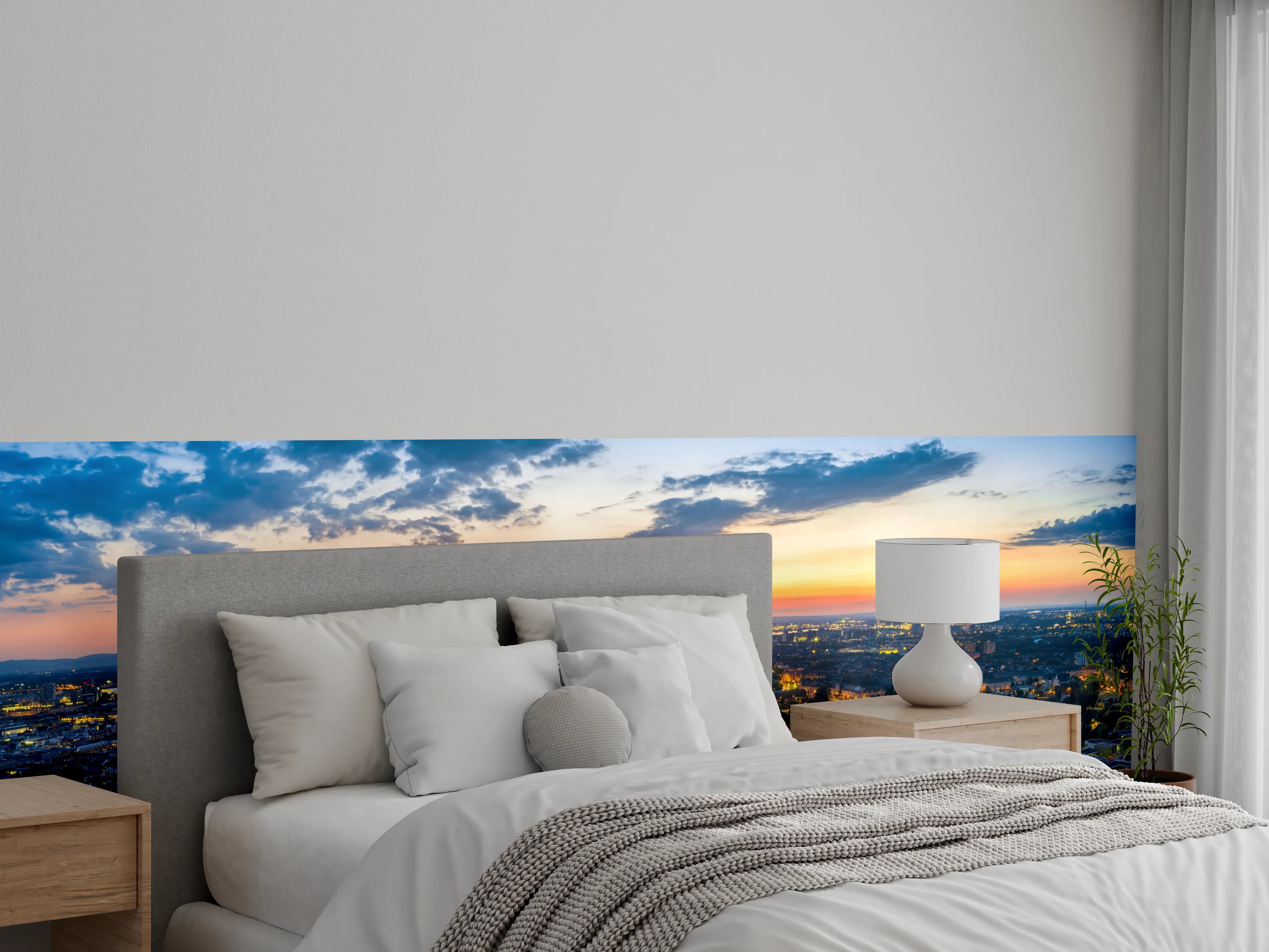 Wandverkleidung Schlafzimmer - Panorama Mannheim und Ludwigshafen