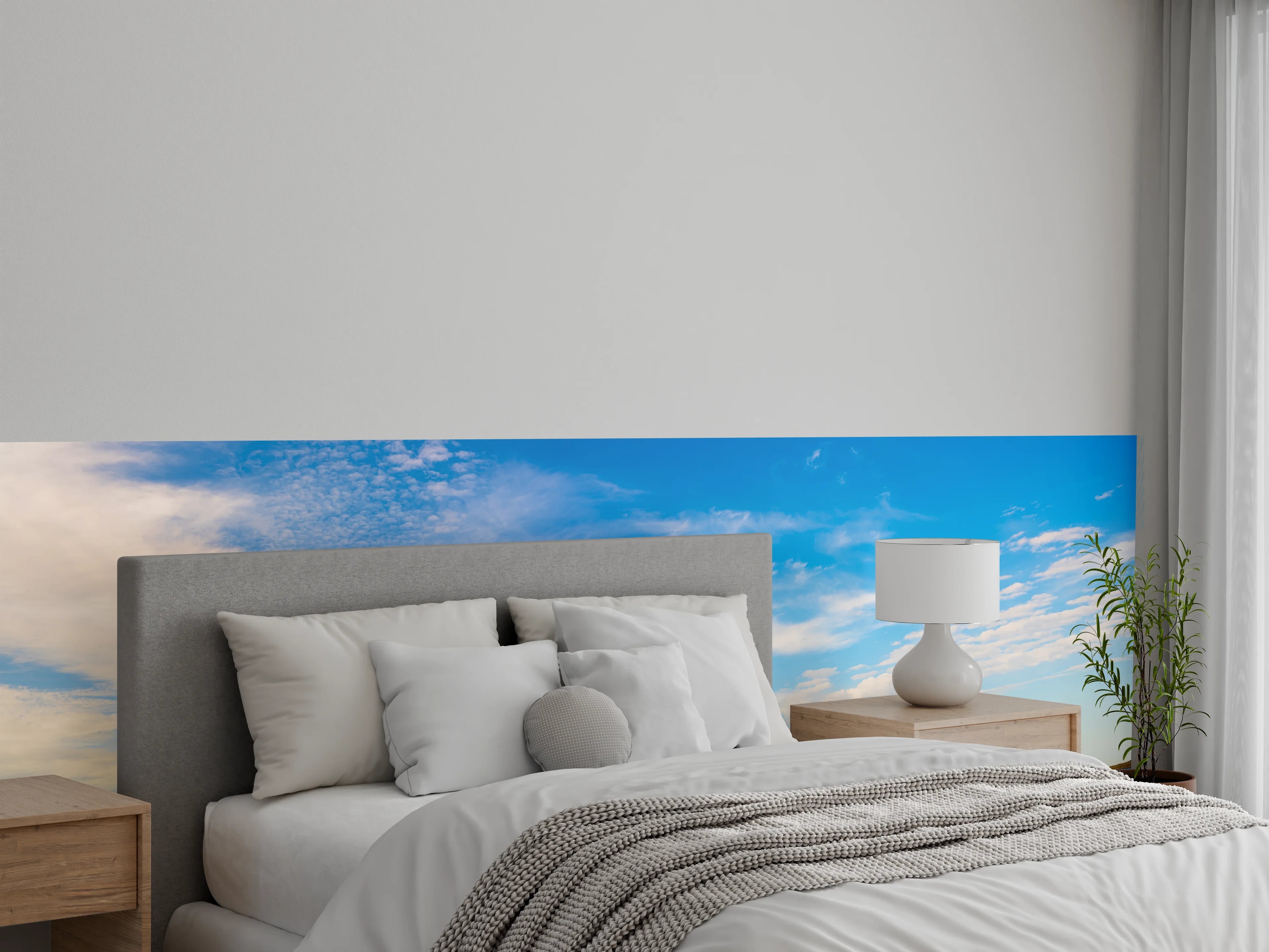 Wandverkleidung Schlafzimmer - Panorama Meer und blauer Himmel