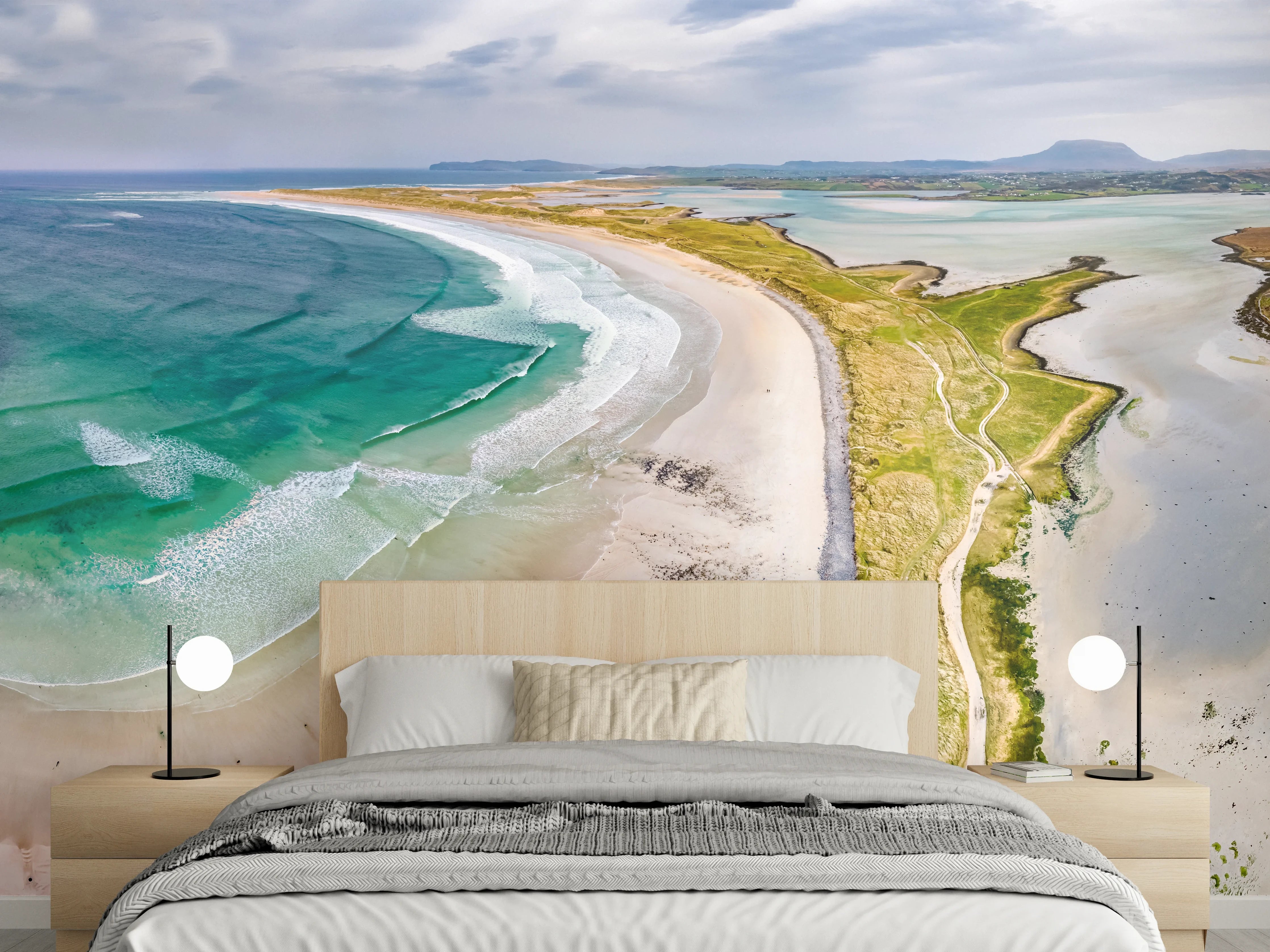 Wandverkleidung Schlafzimmer - Panorama Strand Landschaft Irland