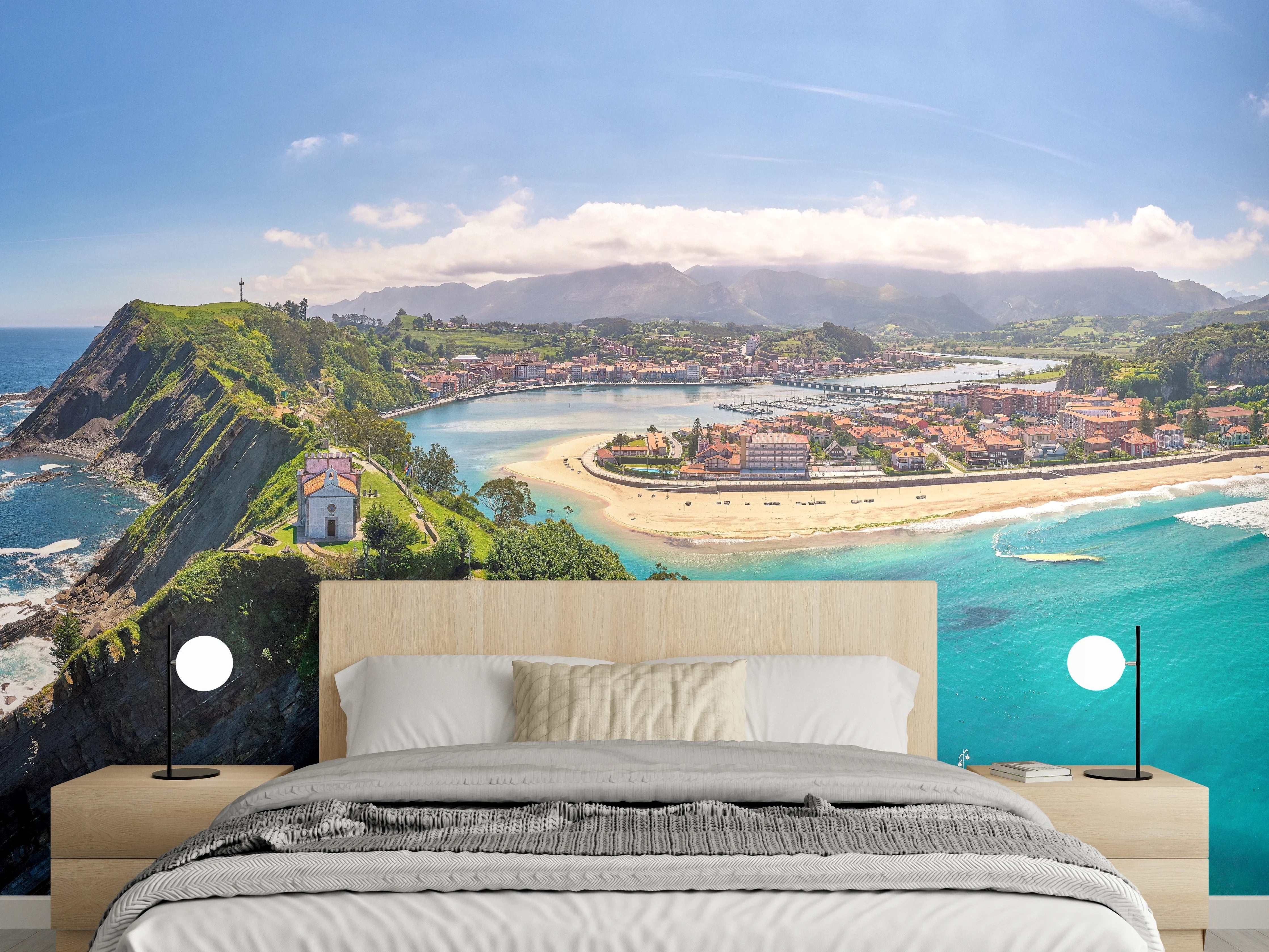 Wandverkleidung Schlafzimmer - Panorama Strand und Küste Spanien