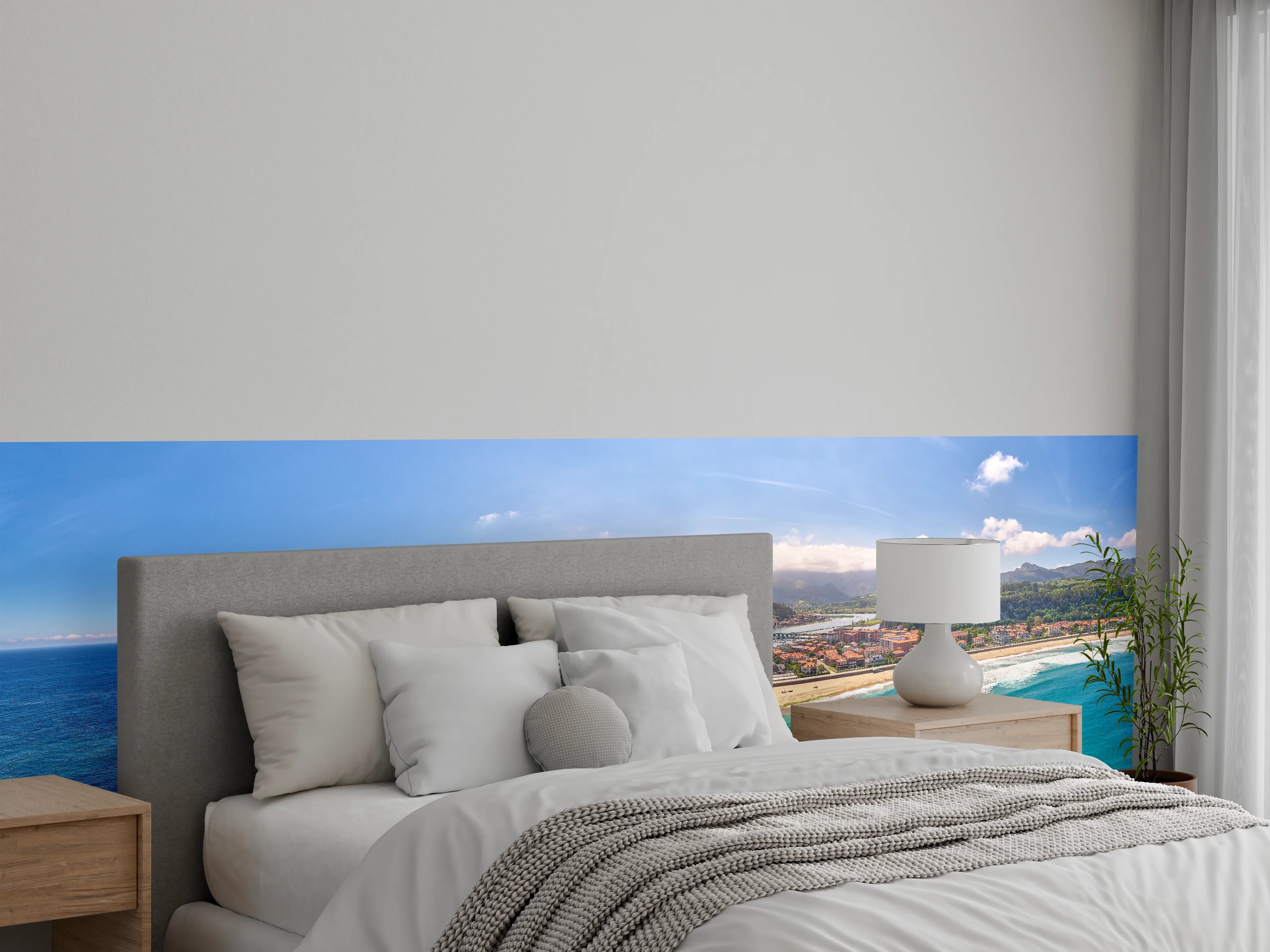 Wandverkleidung Schlafzimmer - Panorama Strand und Küste Spanien
