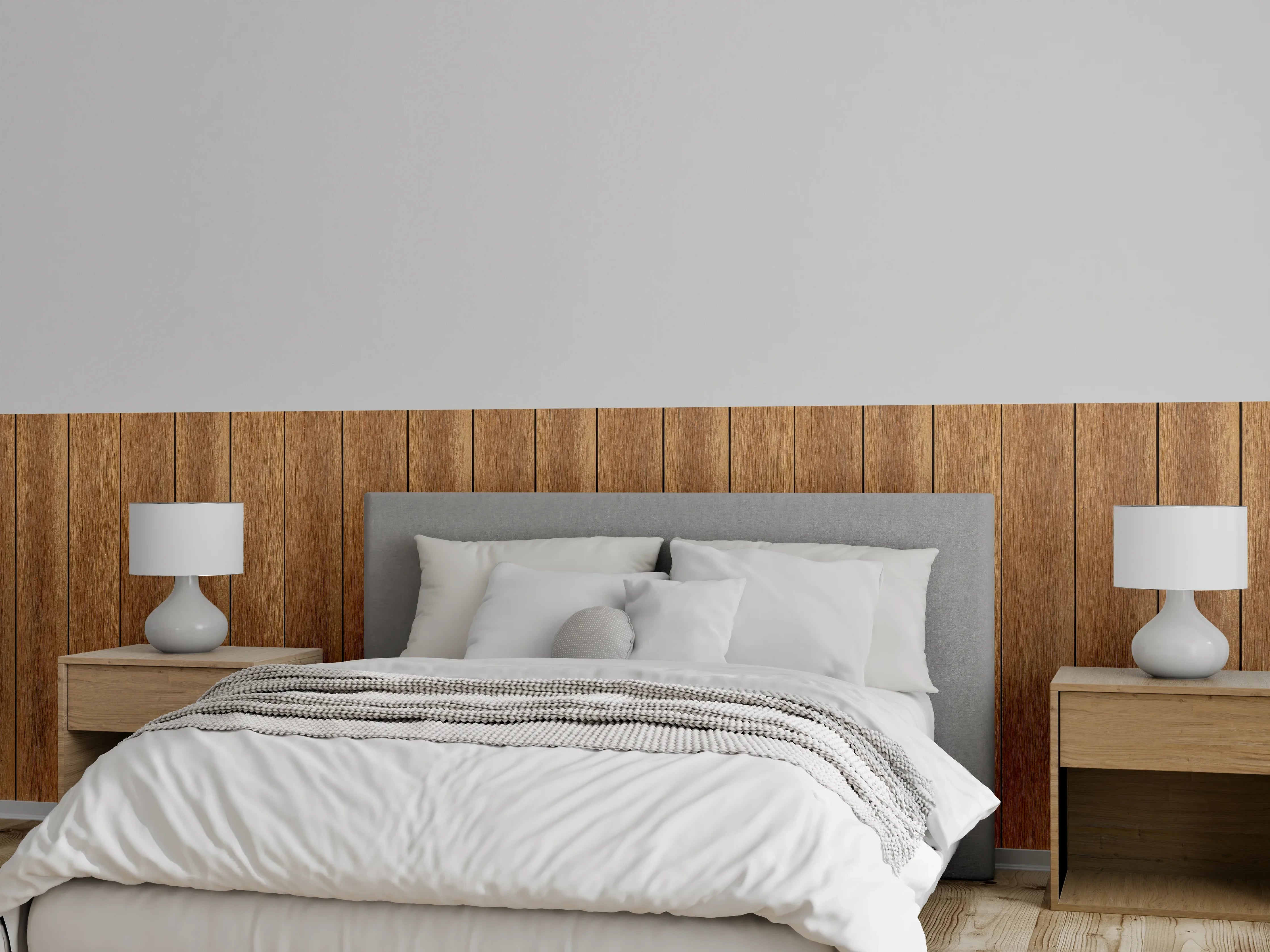 Wandverkleidung Schlafzimmer - Panorama der braunen Vintage Holzwand