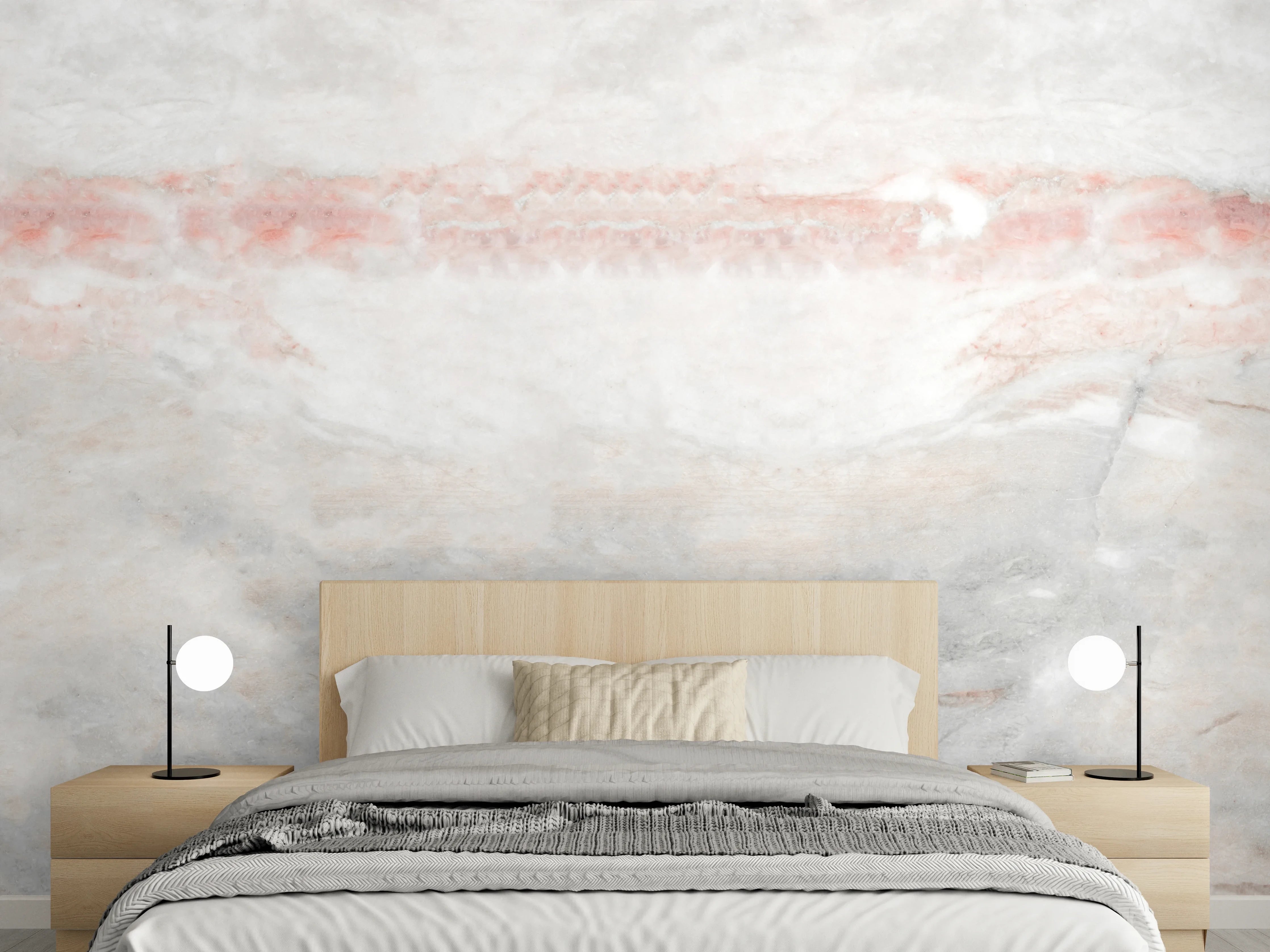 Wandverkleidung Schlafzimmer - Panorama der grauen Marmor Textur