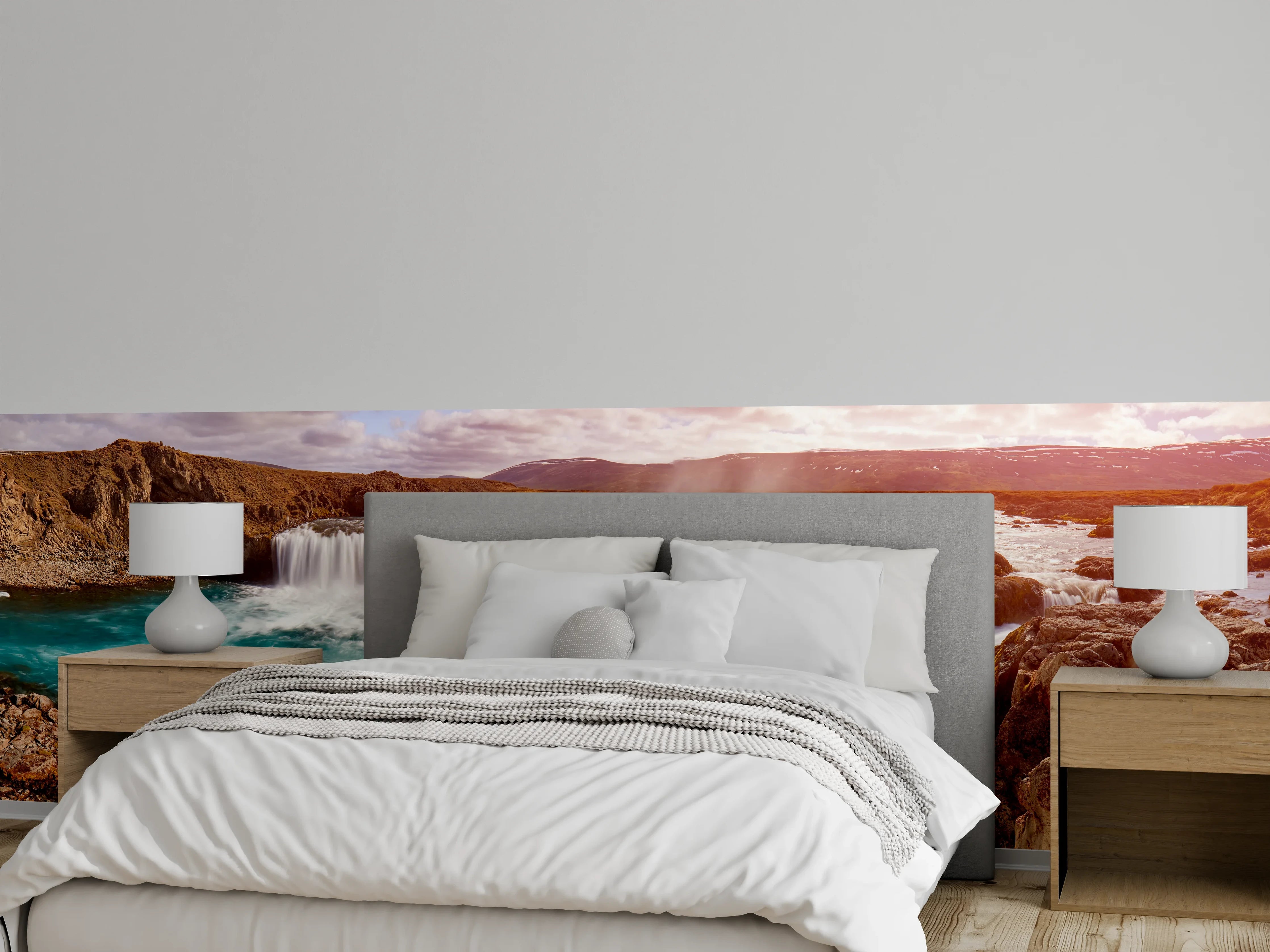 Wandverkleidung Schlafzimmer - Panorama des Goldenen Rings von Island - Vintage