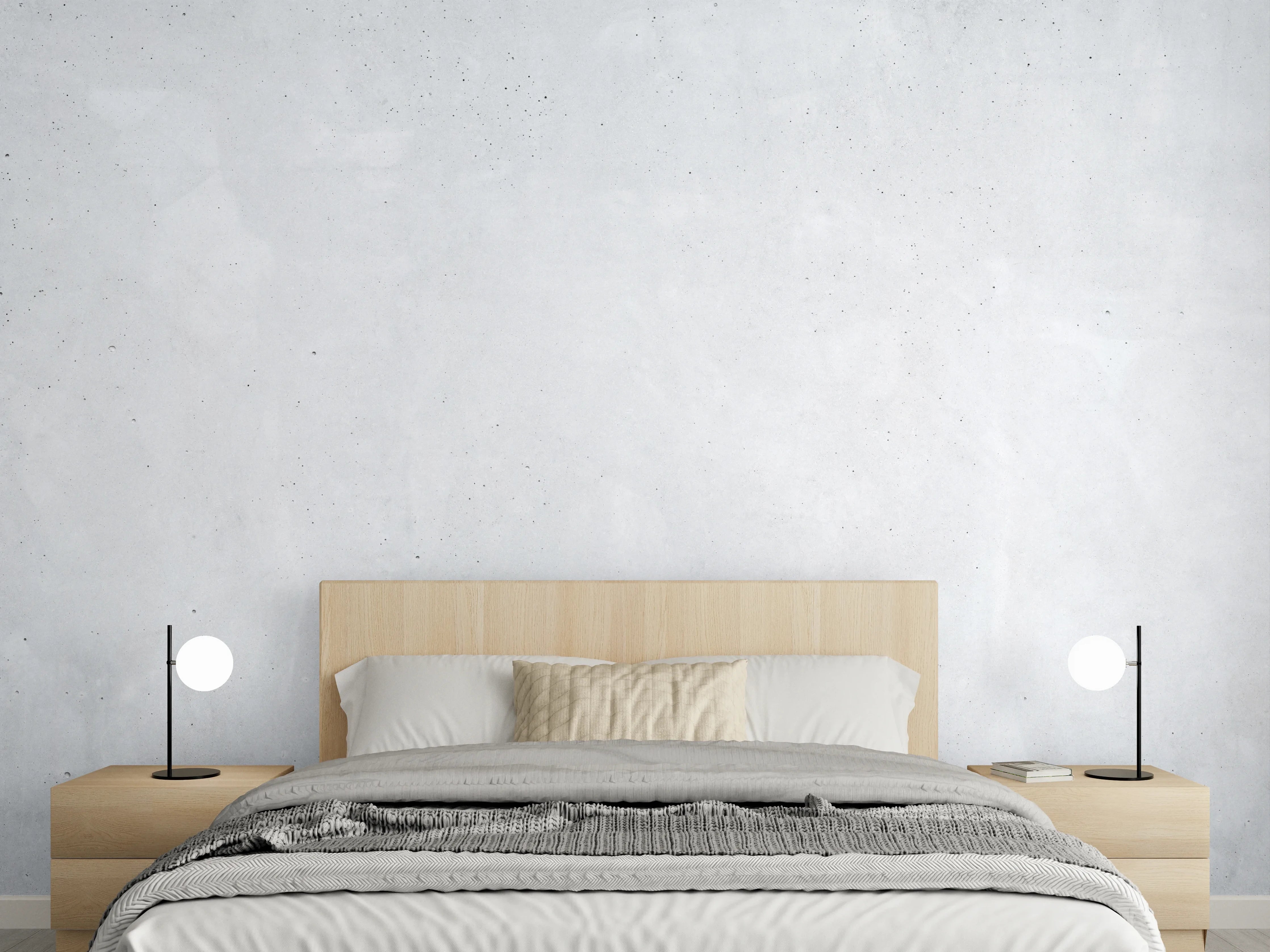 Wandverkleidung Schlafzimmer - Panorama einer glatten grauen Betonwand