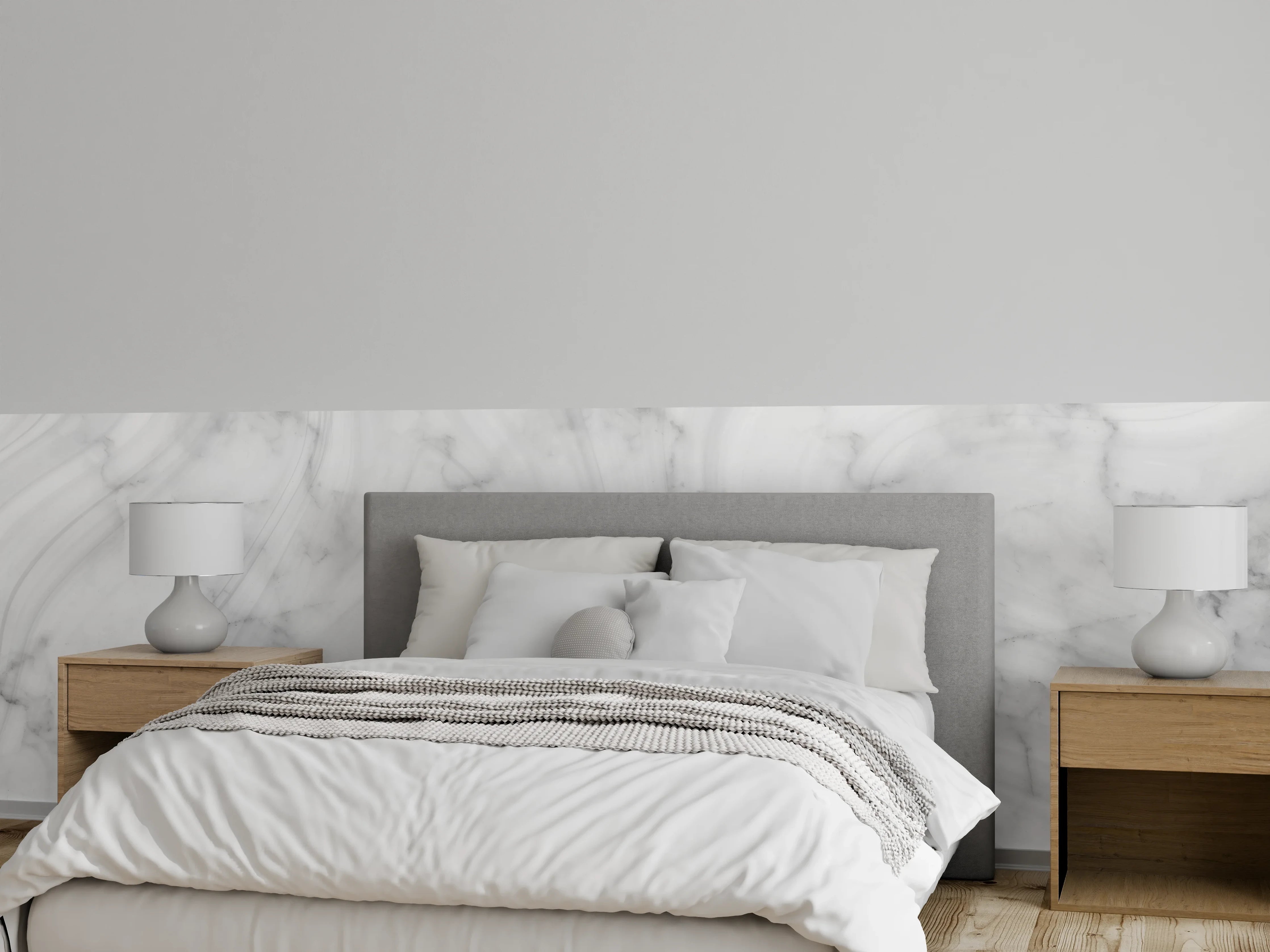 Wandverkleidung Schlafzimmer - Panorama grauer Marmor Hintergrund