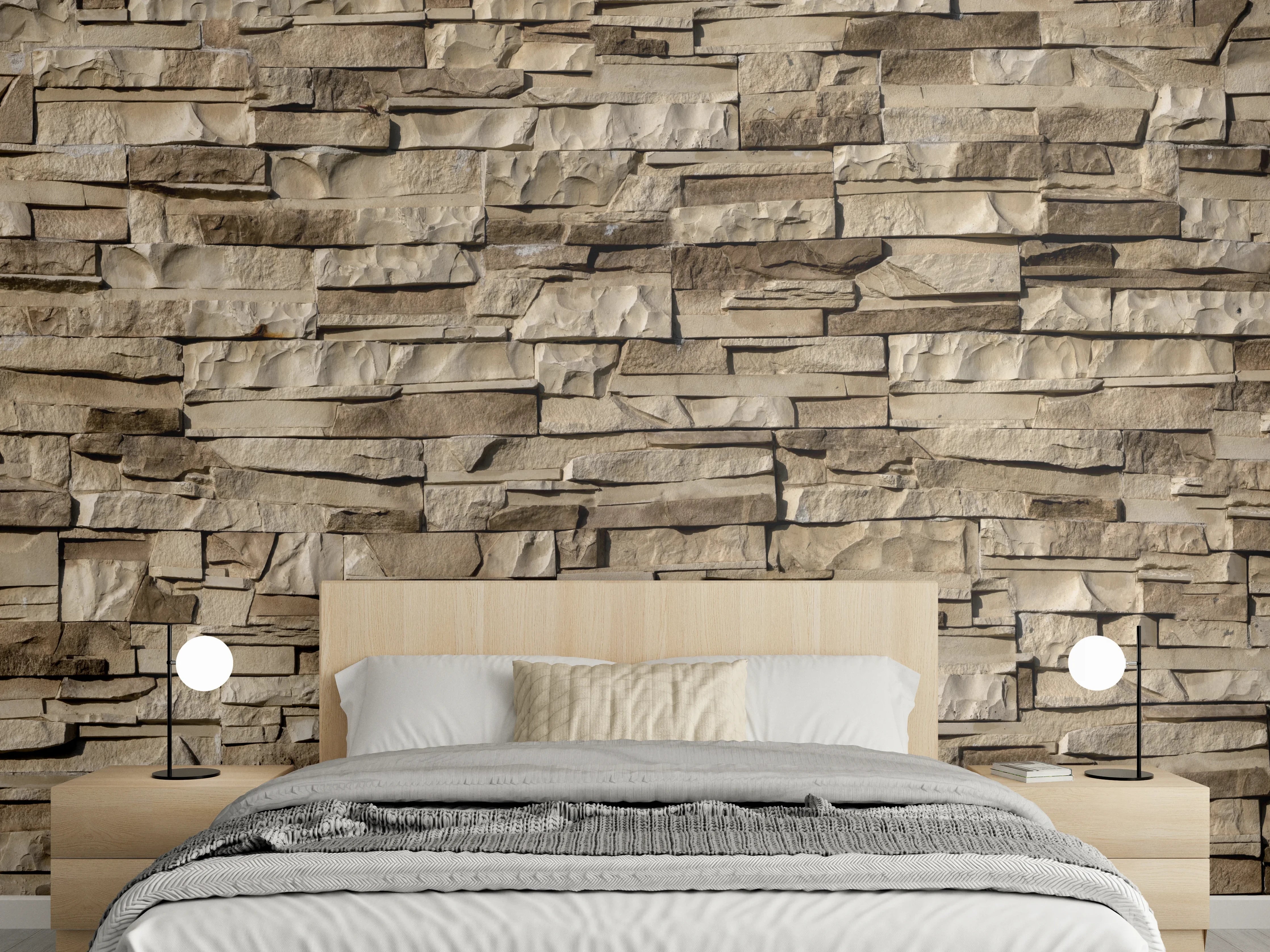 Wandverkleidung Schlafzimmer - Panorama nahtlose Textur von Klinkerfliesen