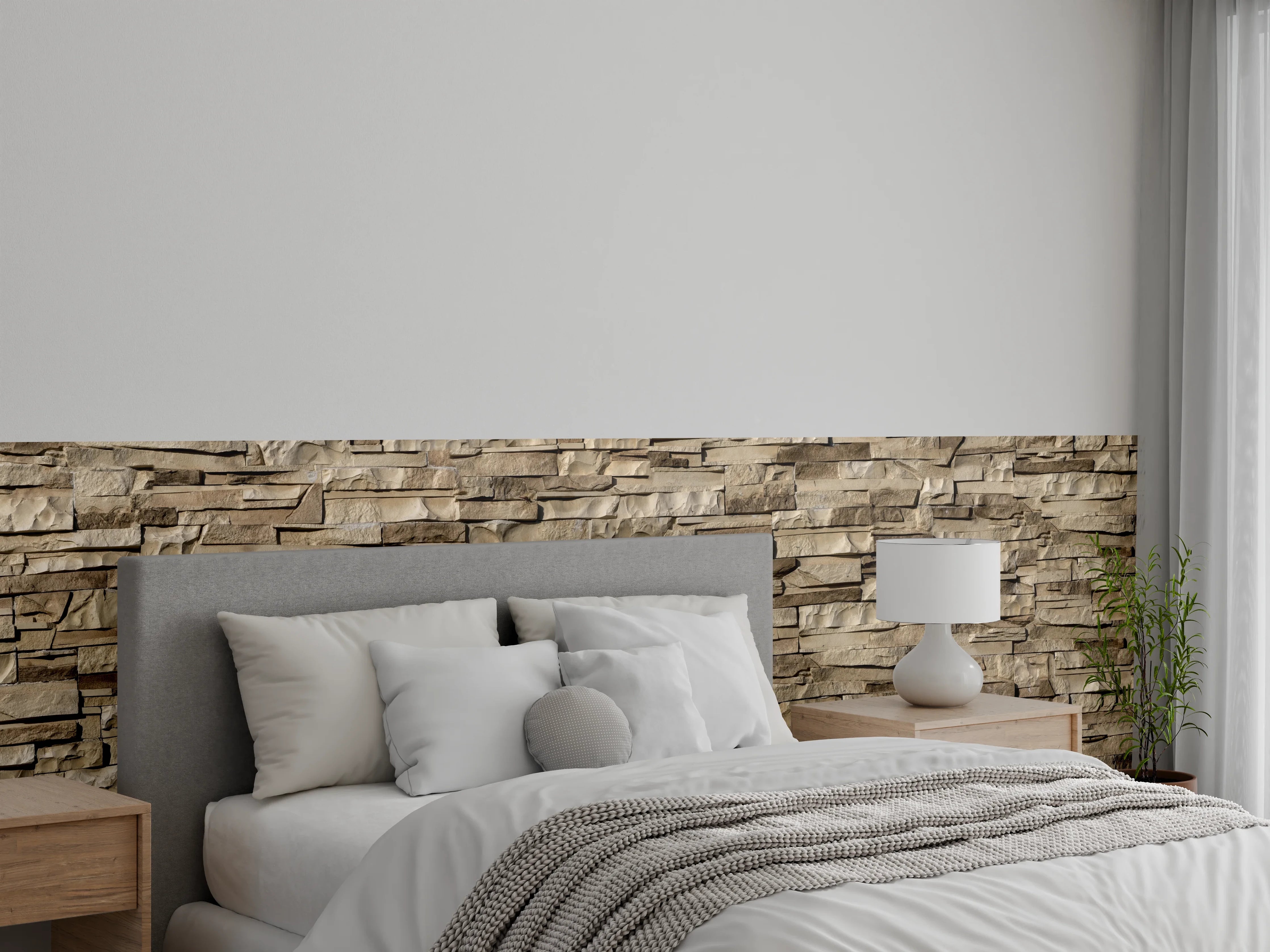 Wandverkleidung Schlafzimmer - Panorama nahtlose Textur von Klinkerfliesen