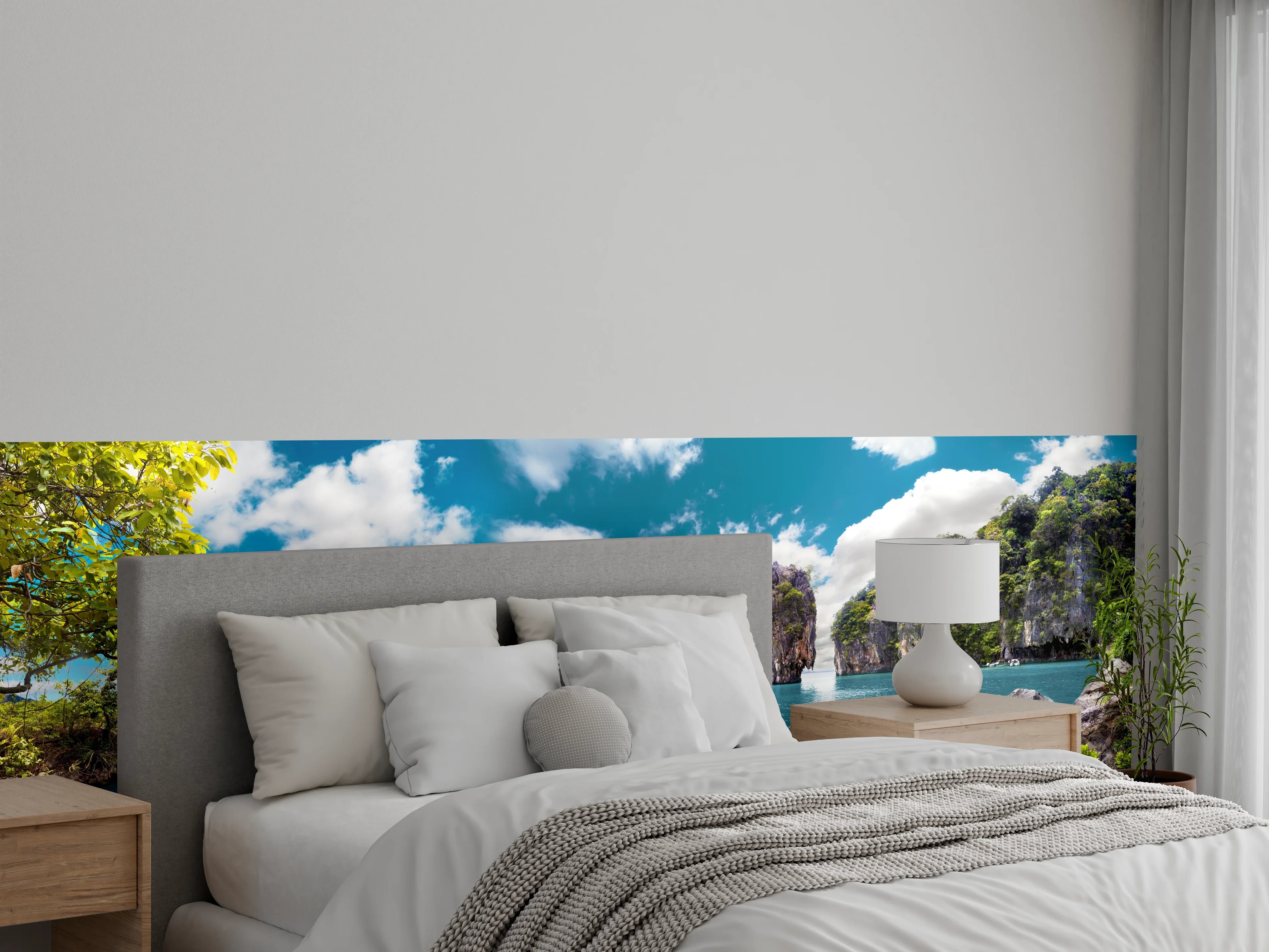 Wandverkleidung Schlafzimmer - Panorama thailändische Inseln und türkisblaues Meer