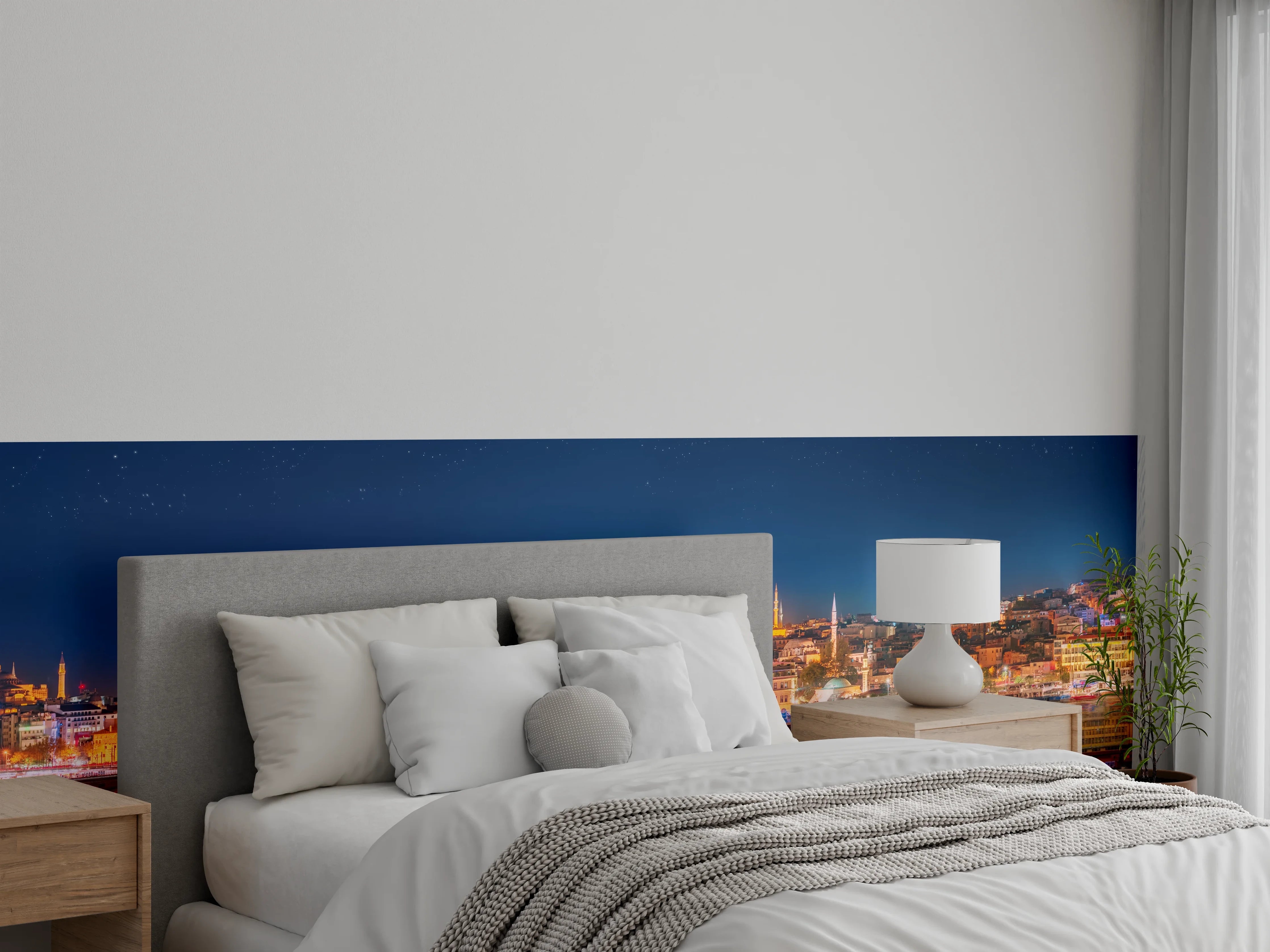 Wandverkleidung Schlafzimmer - Panorama von Istanbul & Bosporus bei Nacht