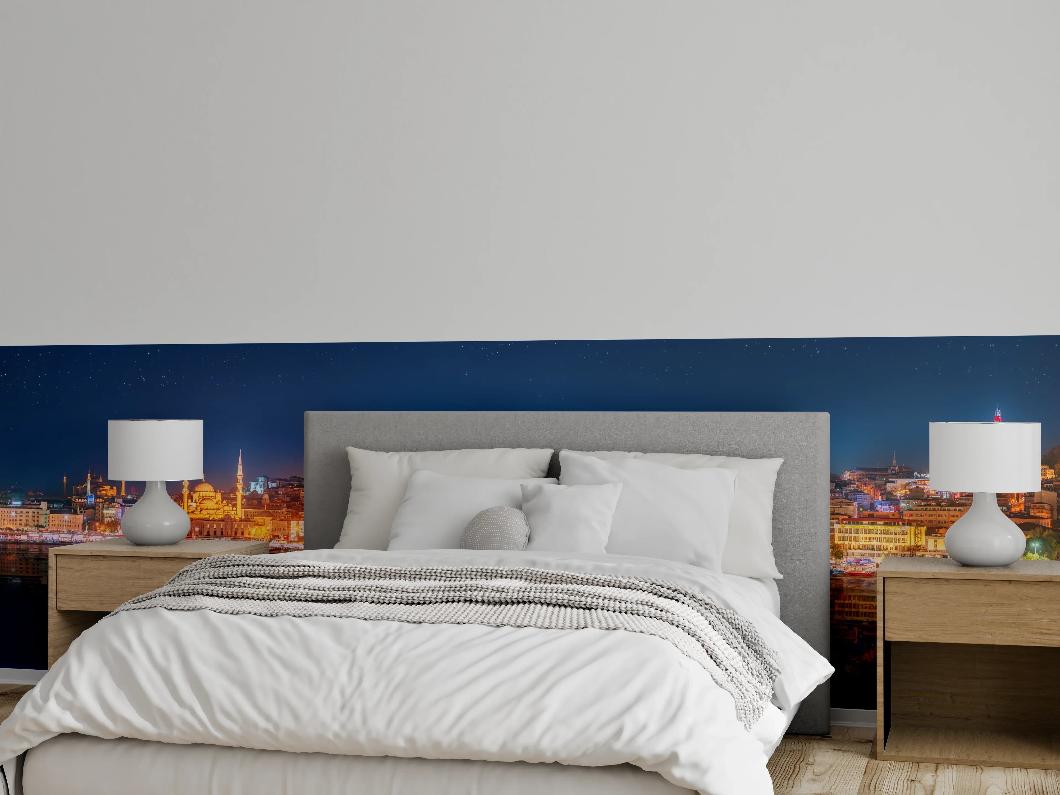 Wandverkleidung Schlafzimmer - Panorama von Istanbul & Bosporus bei Nacht
