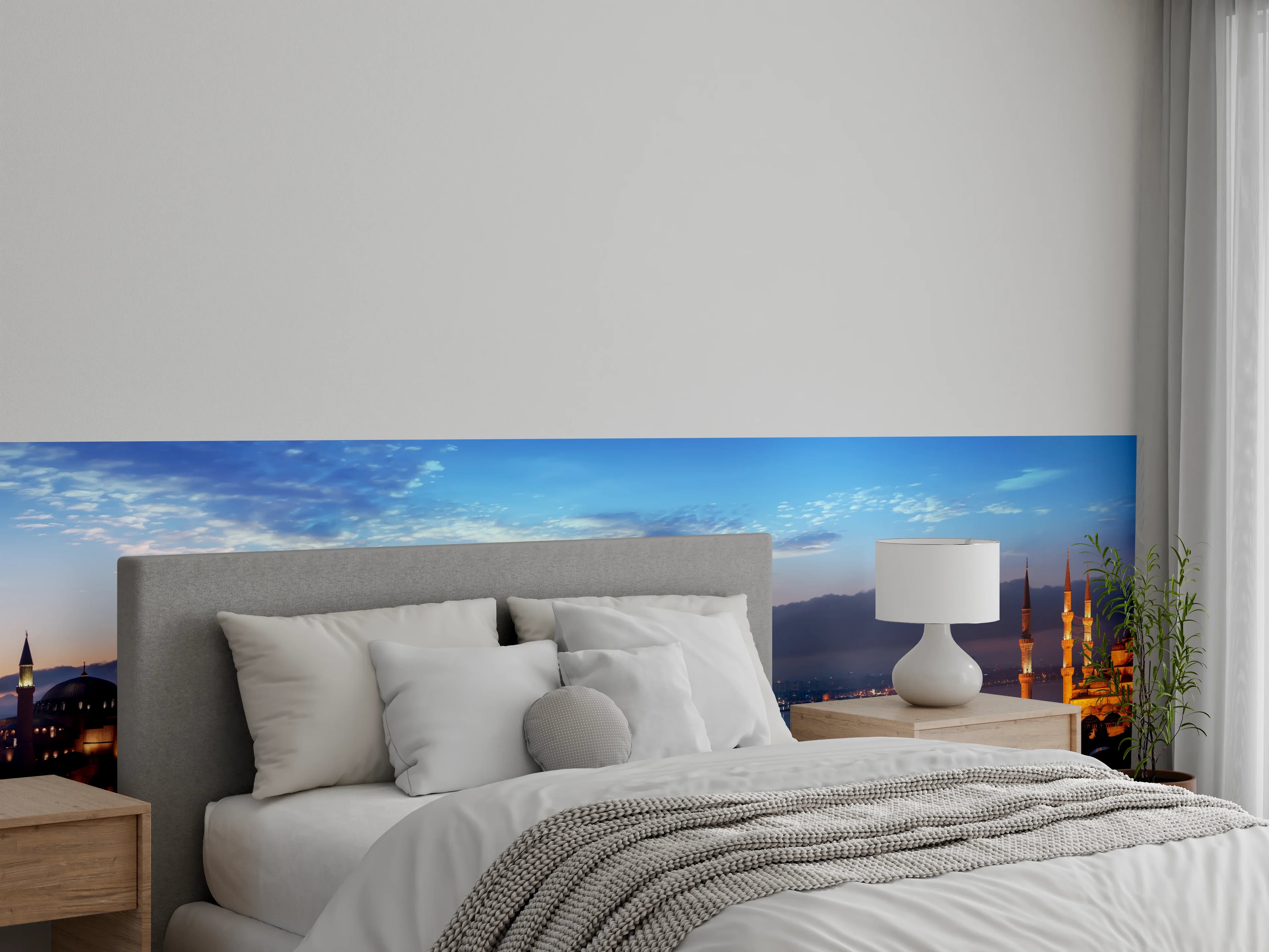 Wandverkleidung Schlafzimmer - Panorama von Istanbul im Nacht