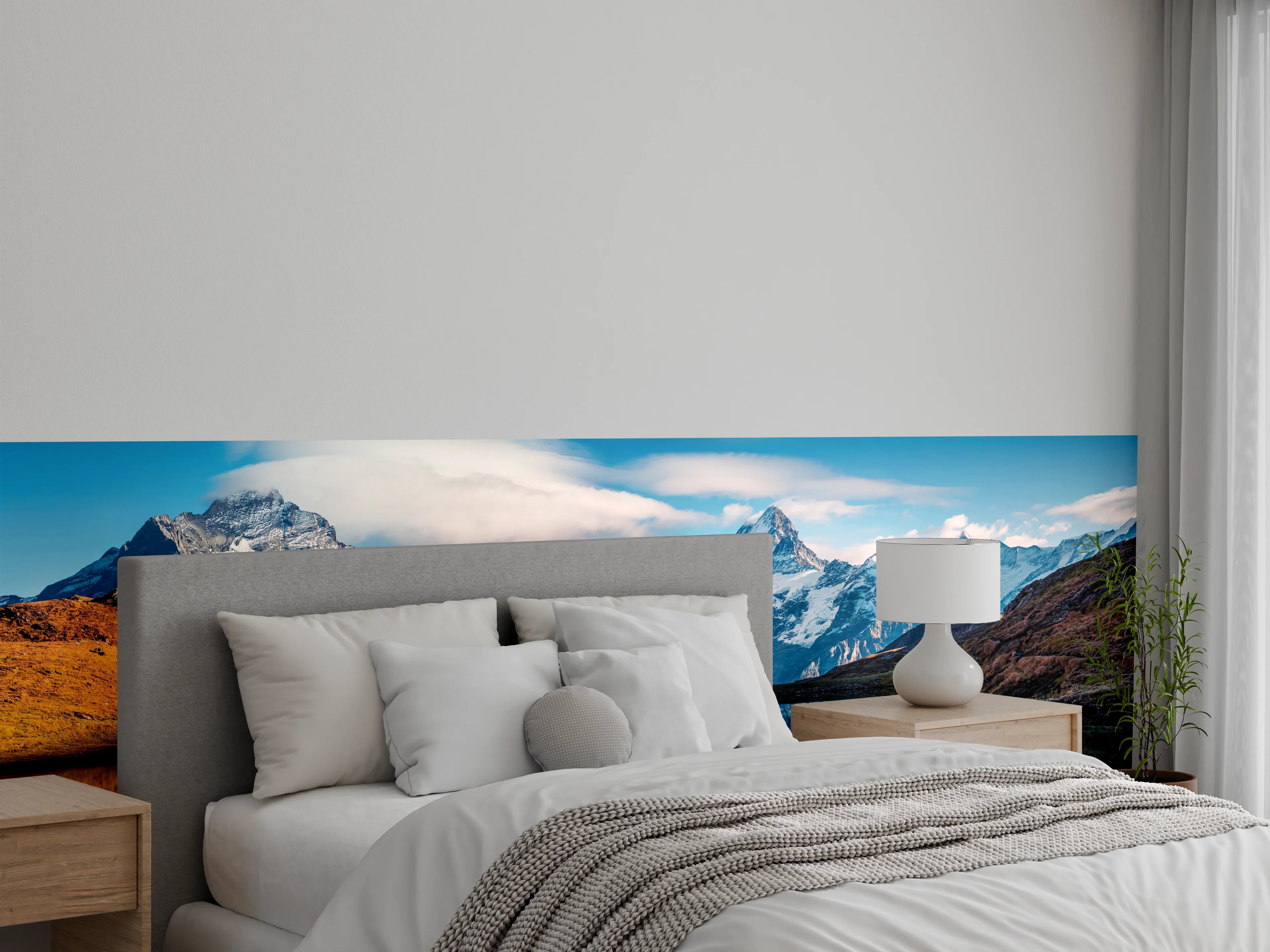 Wandverkleidung Schlafzimmer - Panoramablick auf Bachalpsee