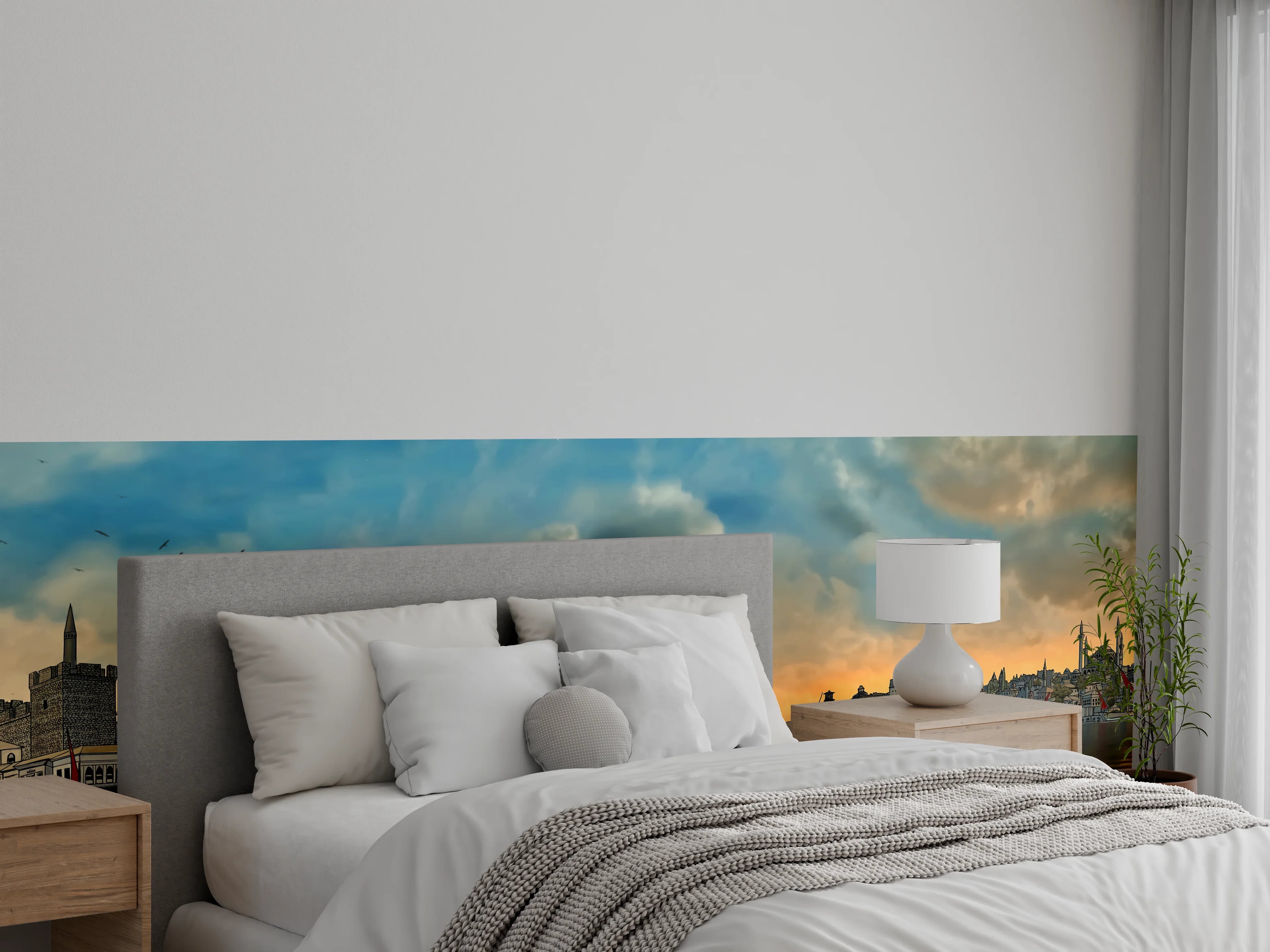 Wandverkleidung Schlafzimmer - Panoramablick auf alt-Istanbul