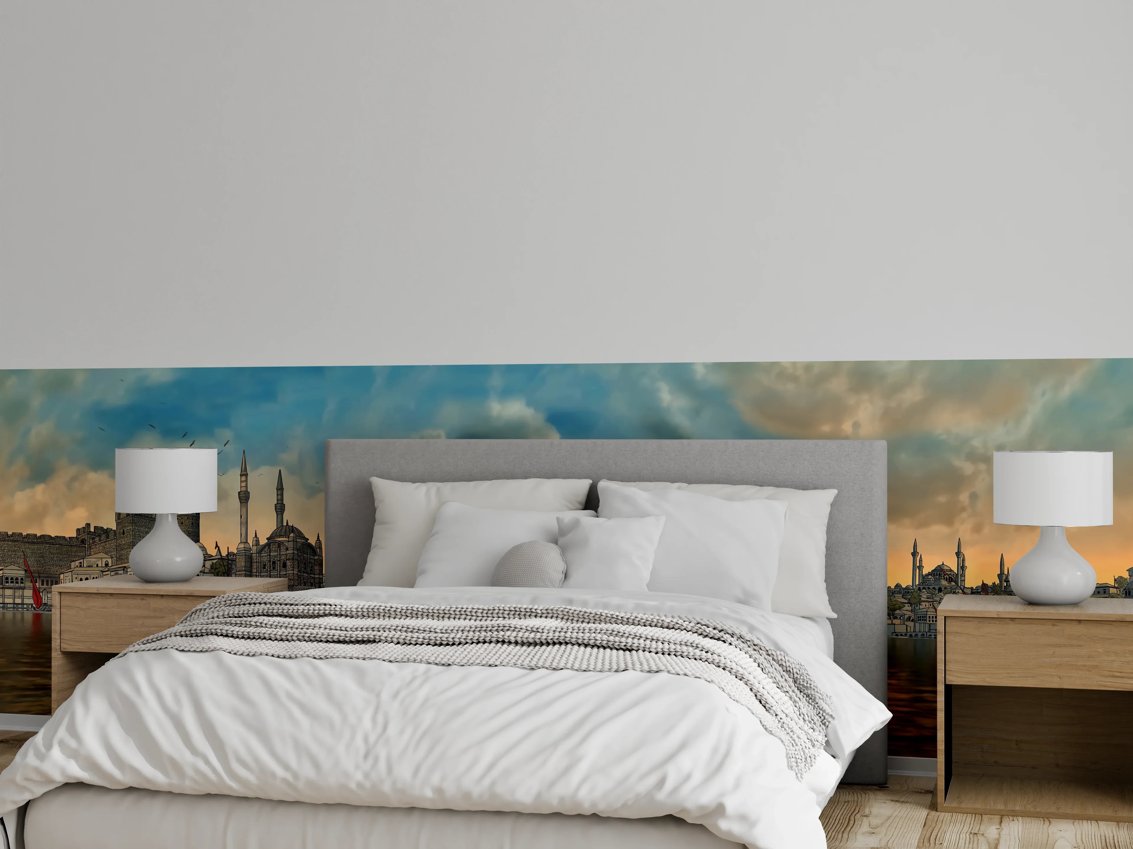 Wandverkleidung Schlafzimmer - Panoramablick auf alt-Istanbul