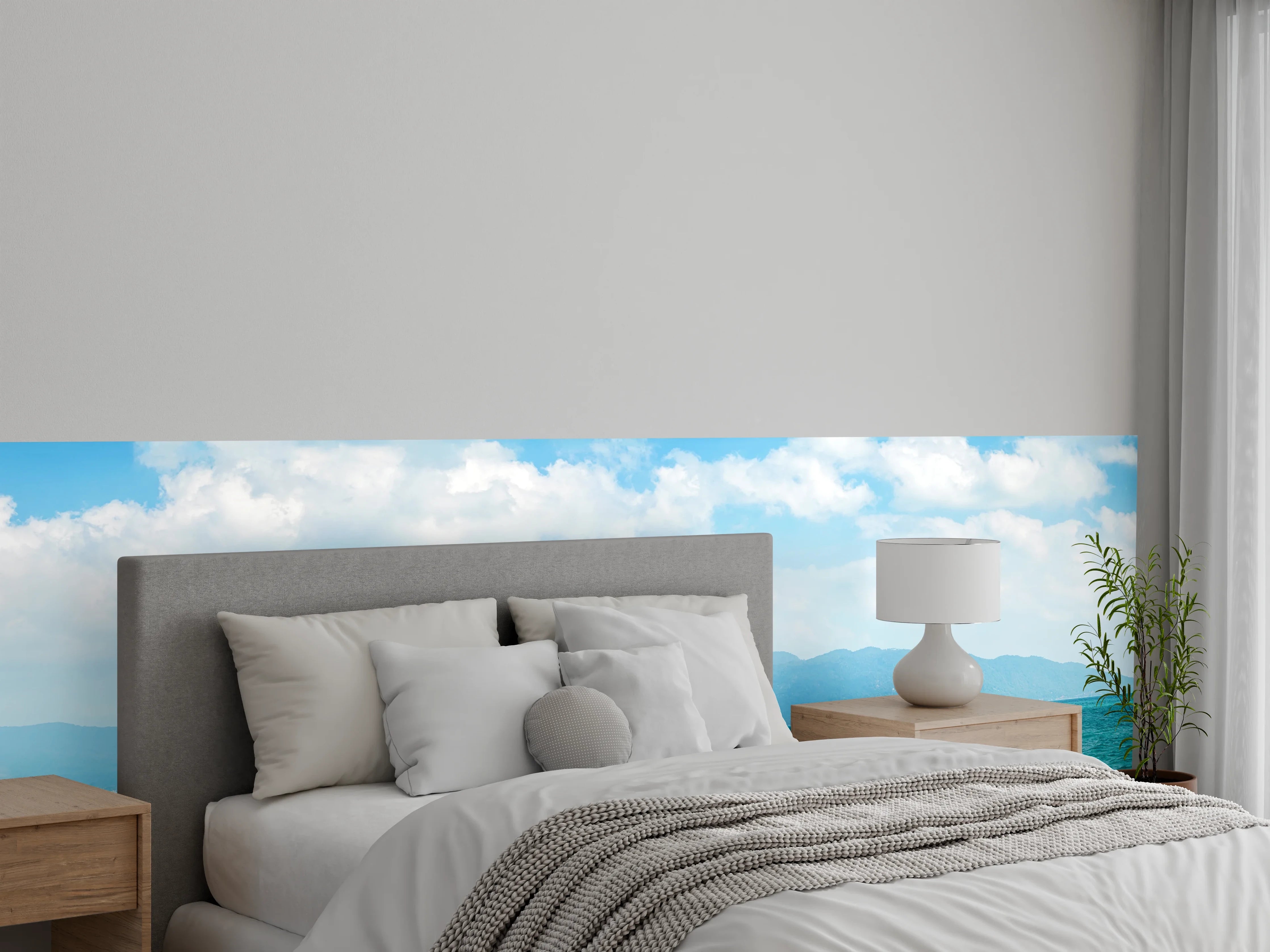 Wandverkleidung Schlafzimmer - Panoramablick auf das türkise Meer
