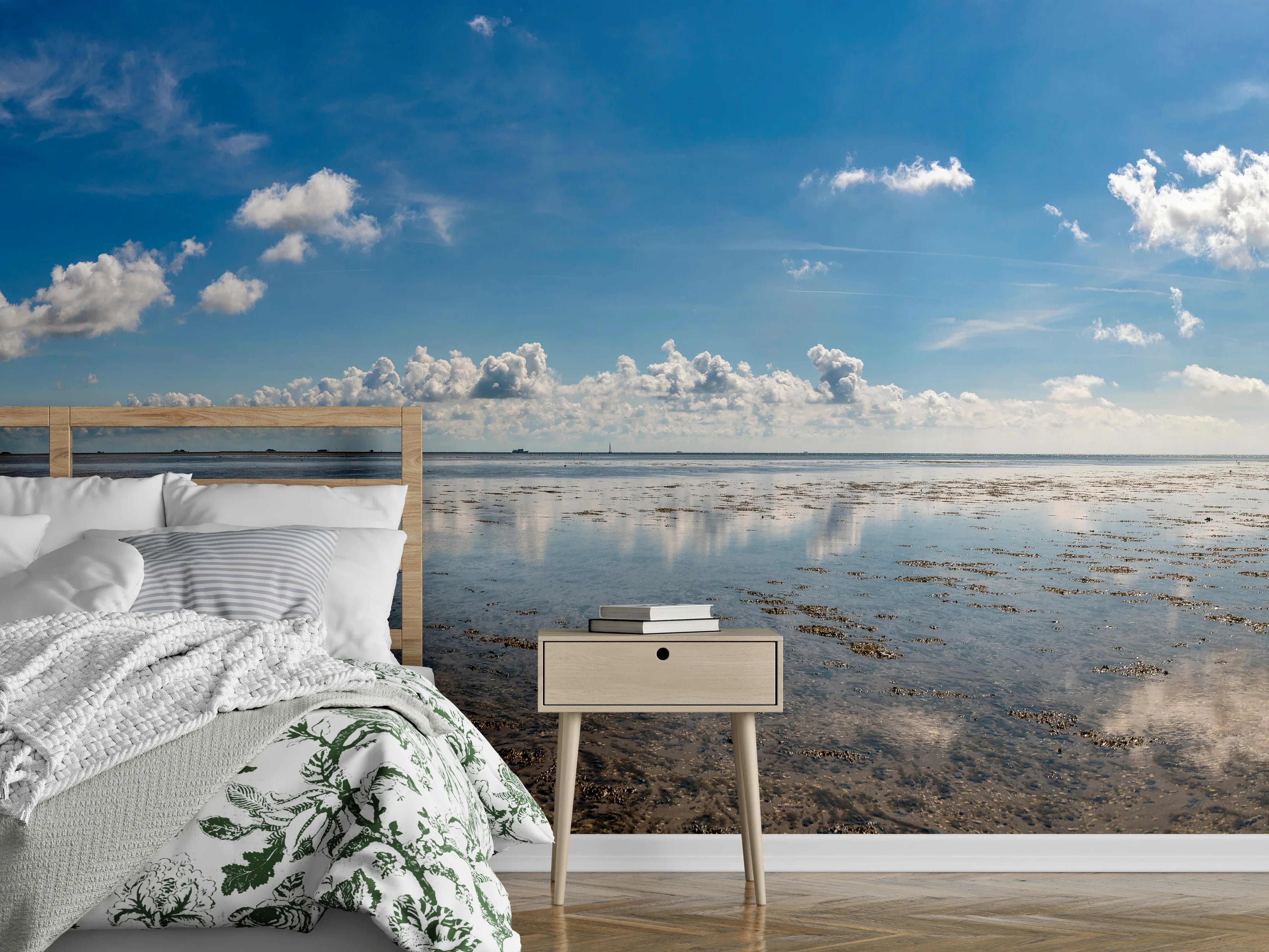 Wandverkleidung Schlafzimmer - Panoramablick auf den ruhigen Ozean