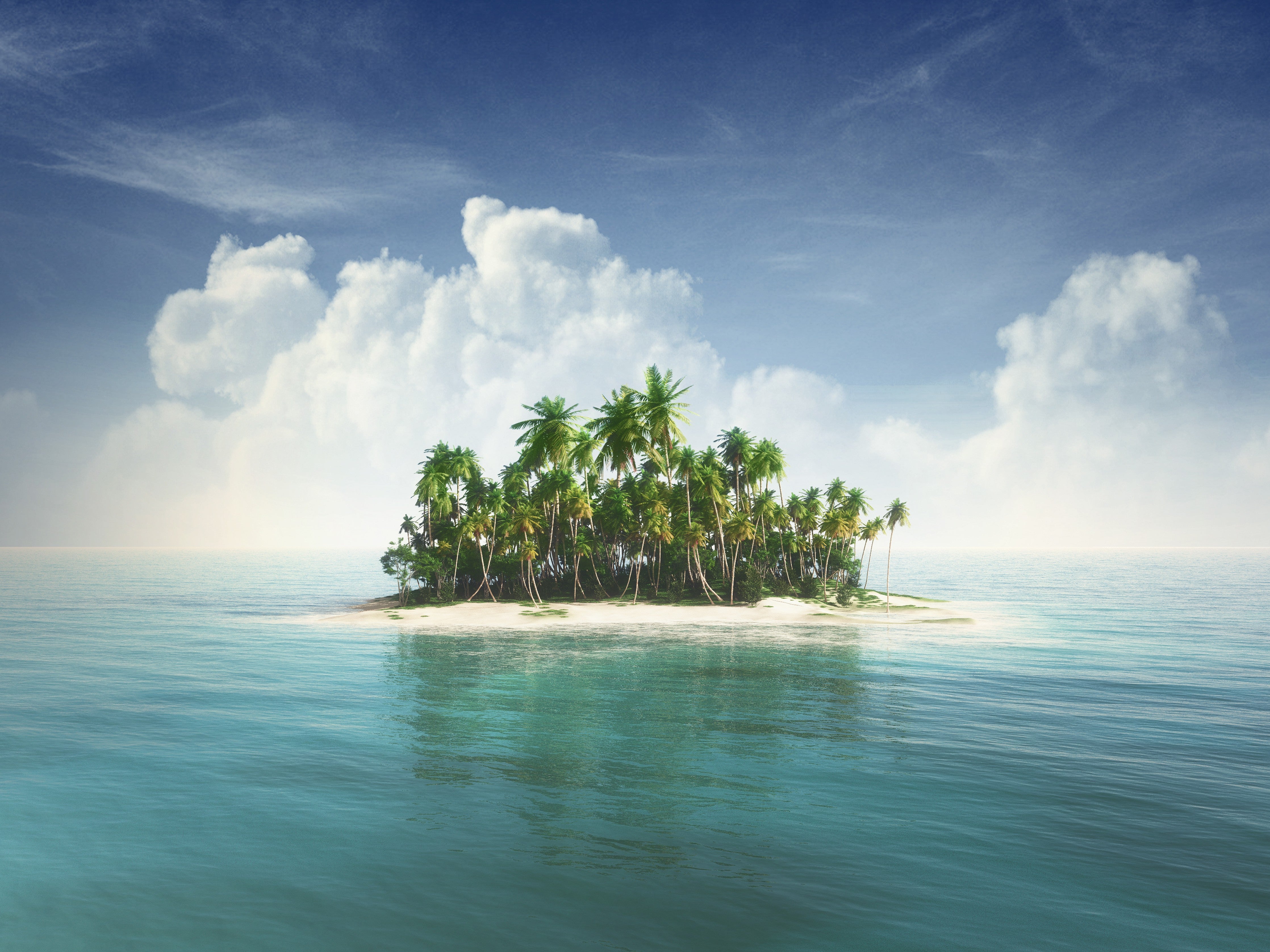 Wandverkleidung Schlafzimmer-Paradiesische Insel im Ozean