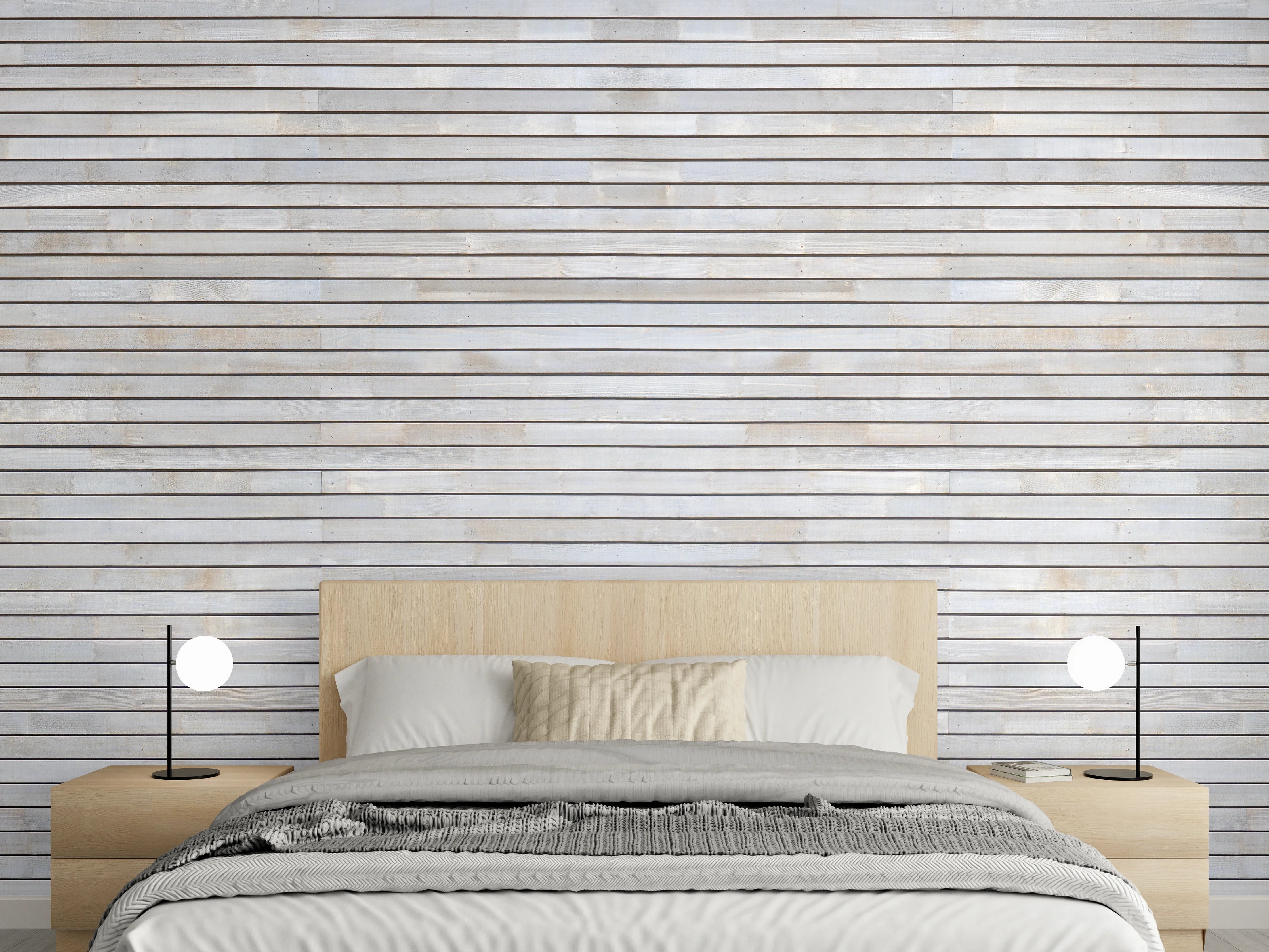 Wandverkleidung Schlafzimmer - Pastellfarbige Holzfassade