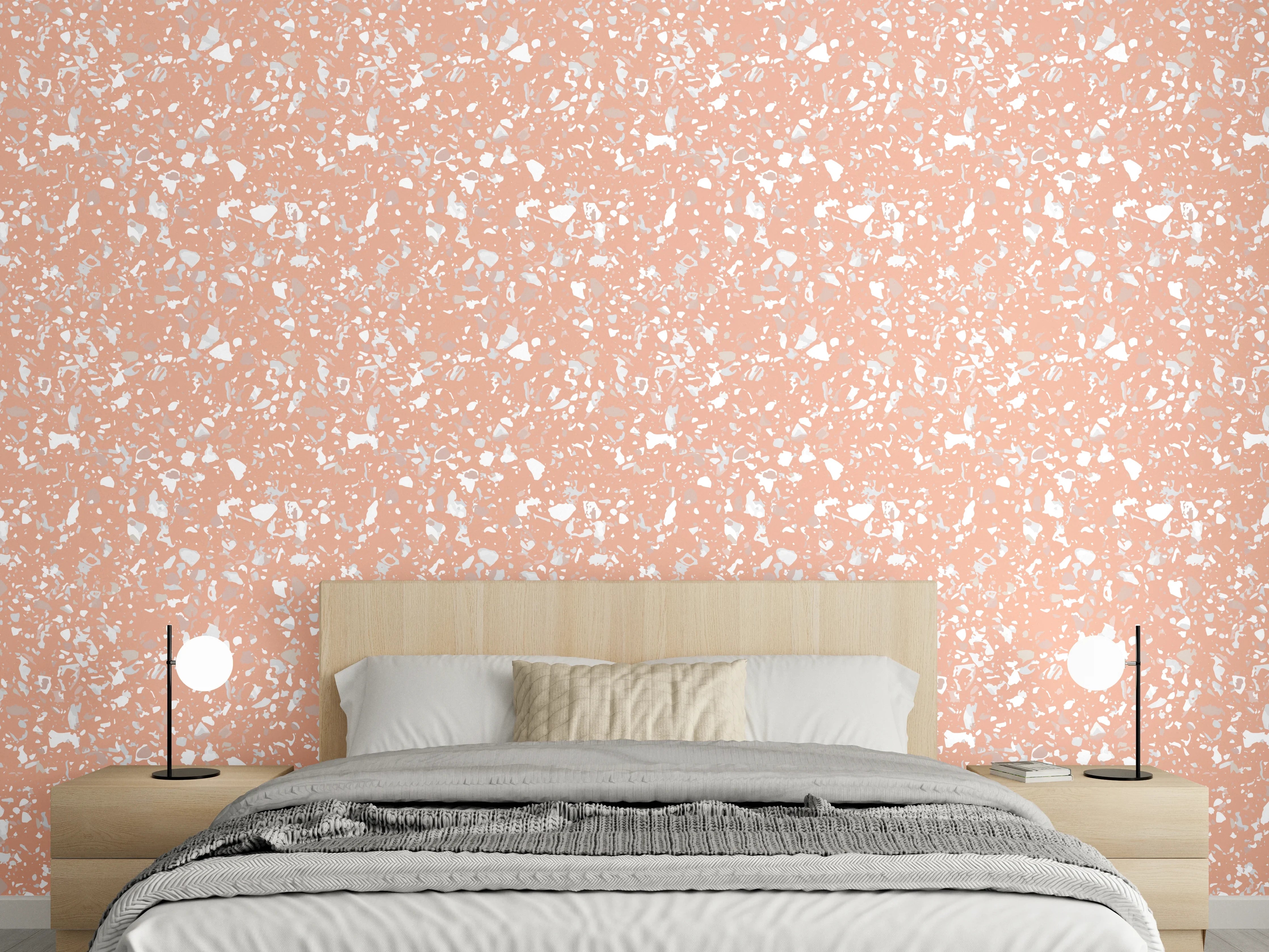 Wandverkleidung Schlafzimmer - Pastelliges Blumen-Muster Tapete
