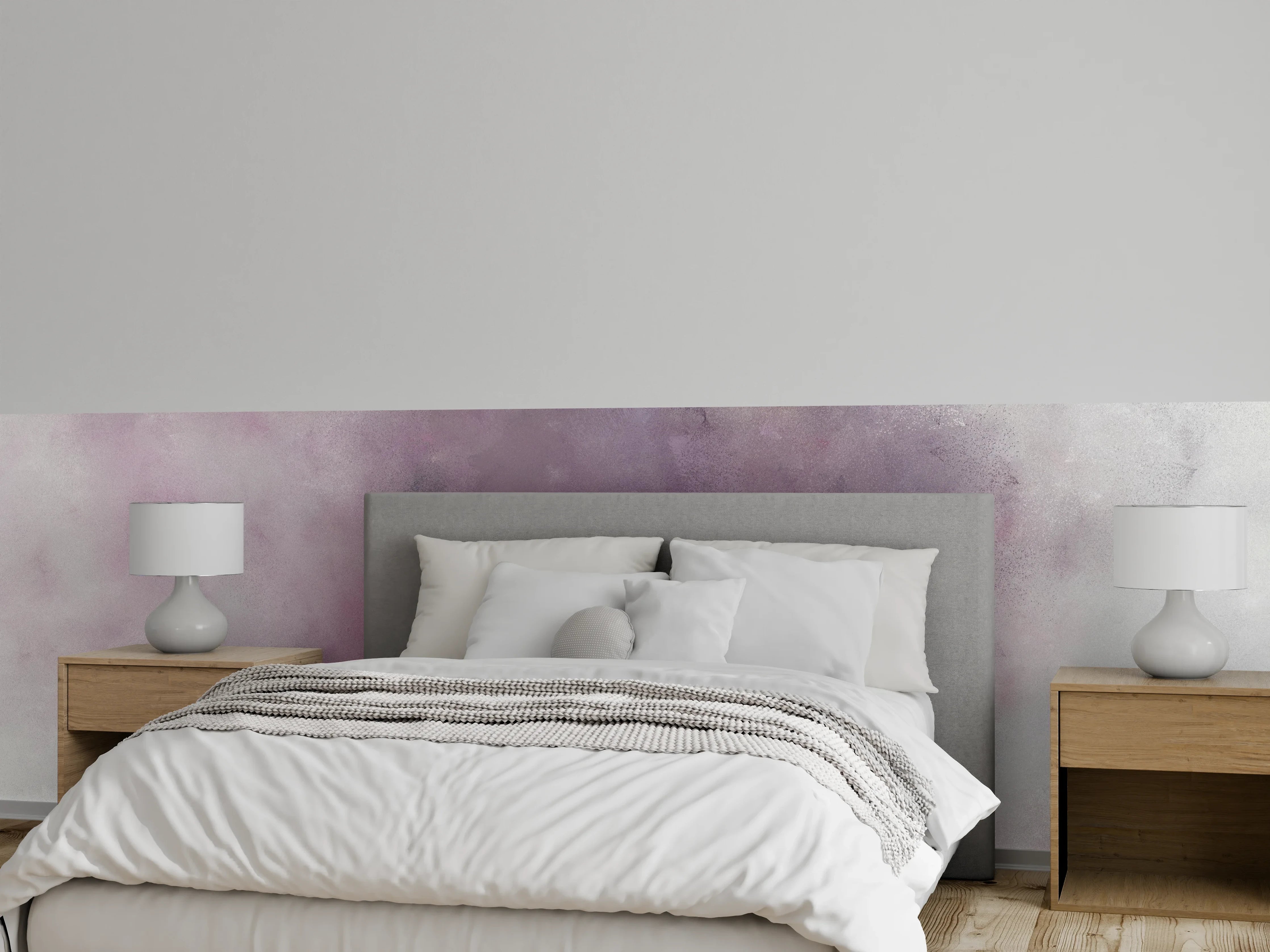 Wandverkleidung Schlafzimmer - Pastellstruktur in Lila und Grau