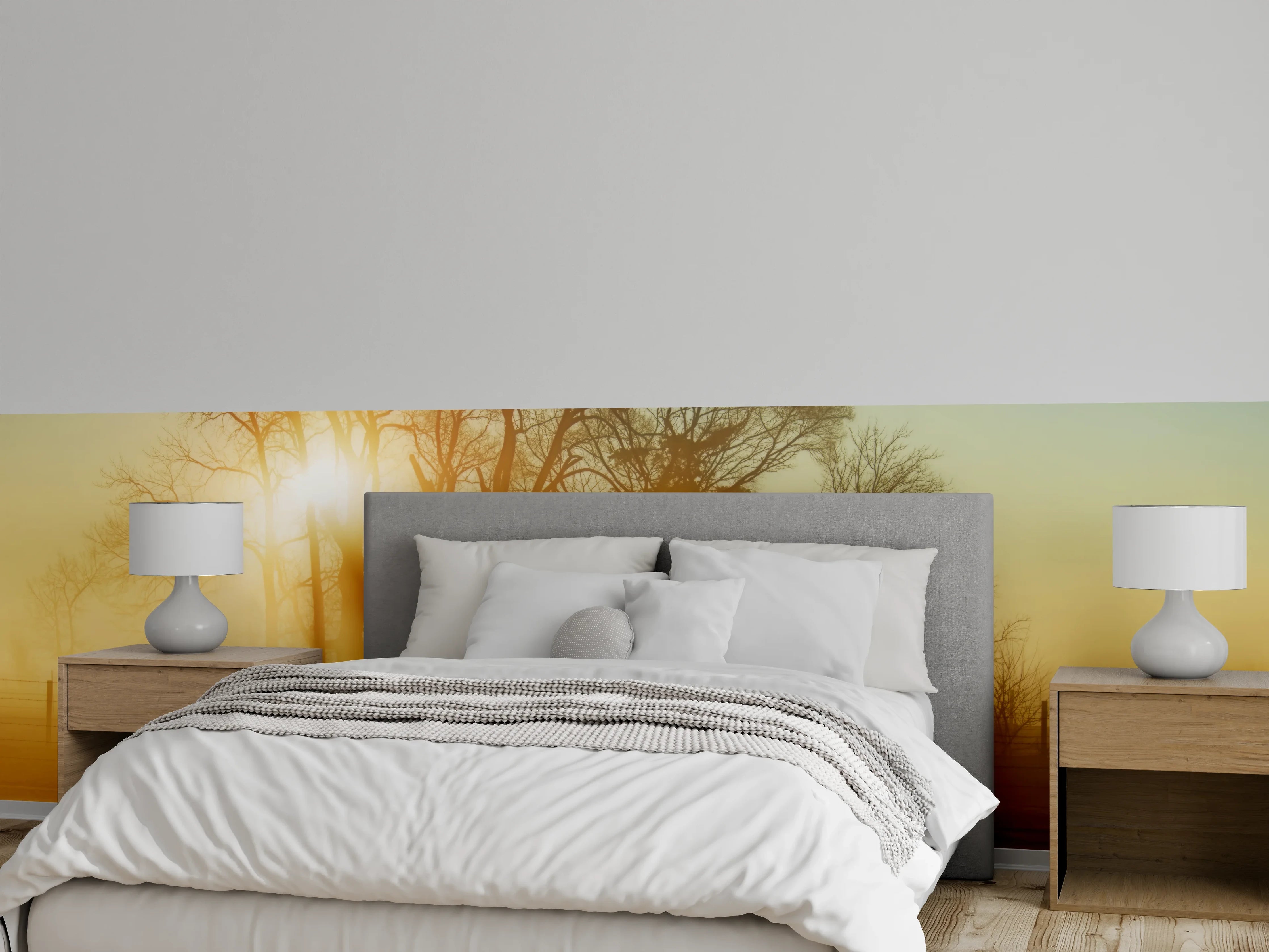 Wandverkleidung Schlafzimmer - Pferd in der Morgendämmerung