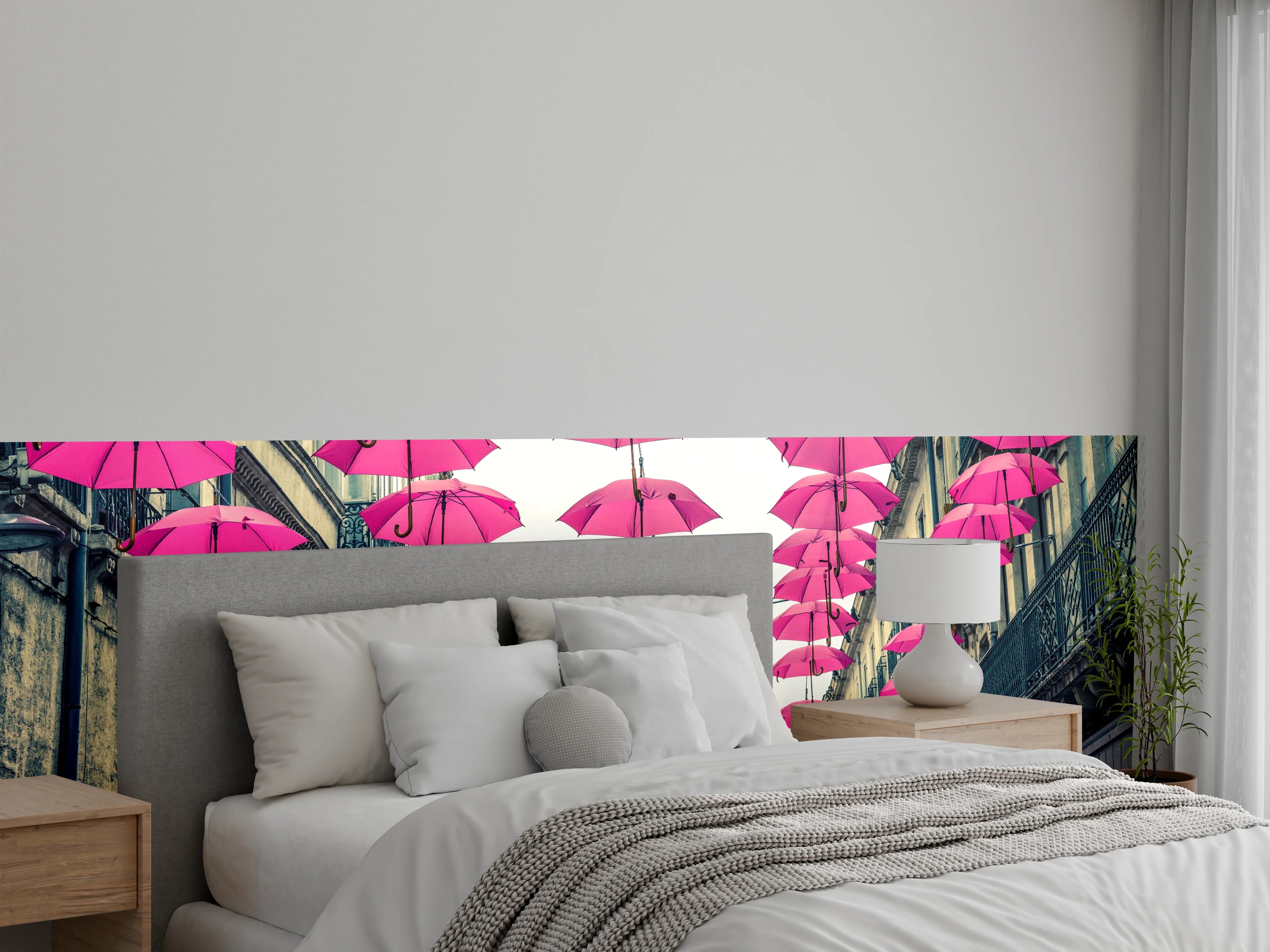 Wandverkleidung Schlafzimmer - Pinke Schirme Straßendekoration