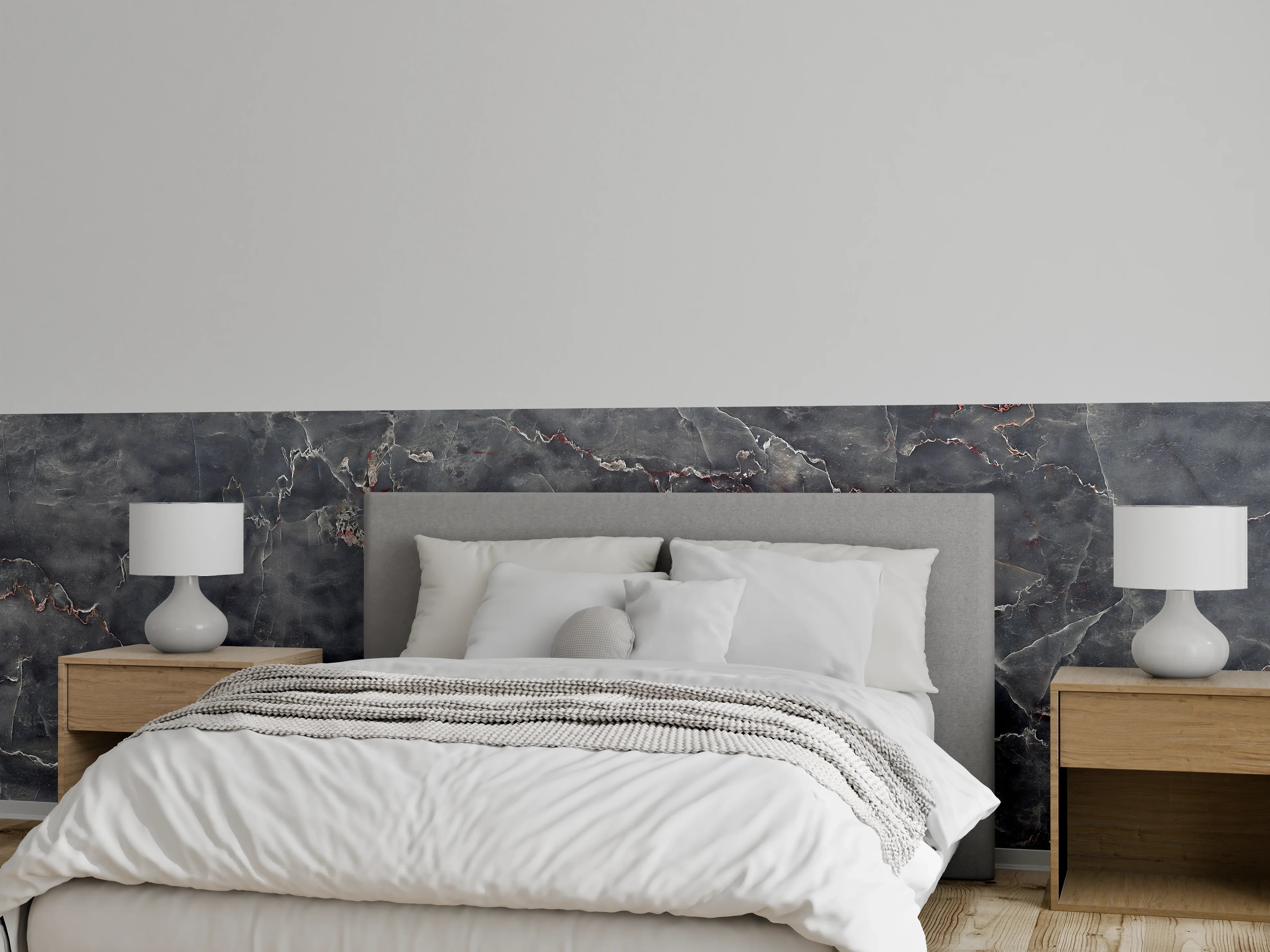 Wandverkleidung Schlafzimmer - Polierter Onyxmarmor mit Adern